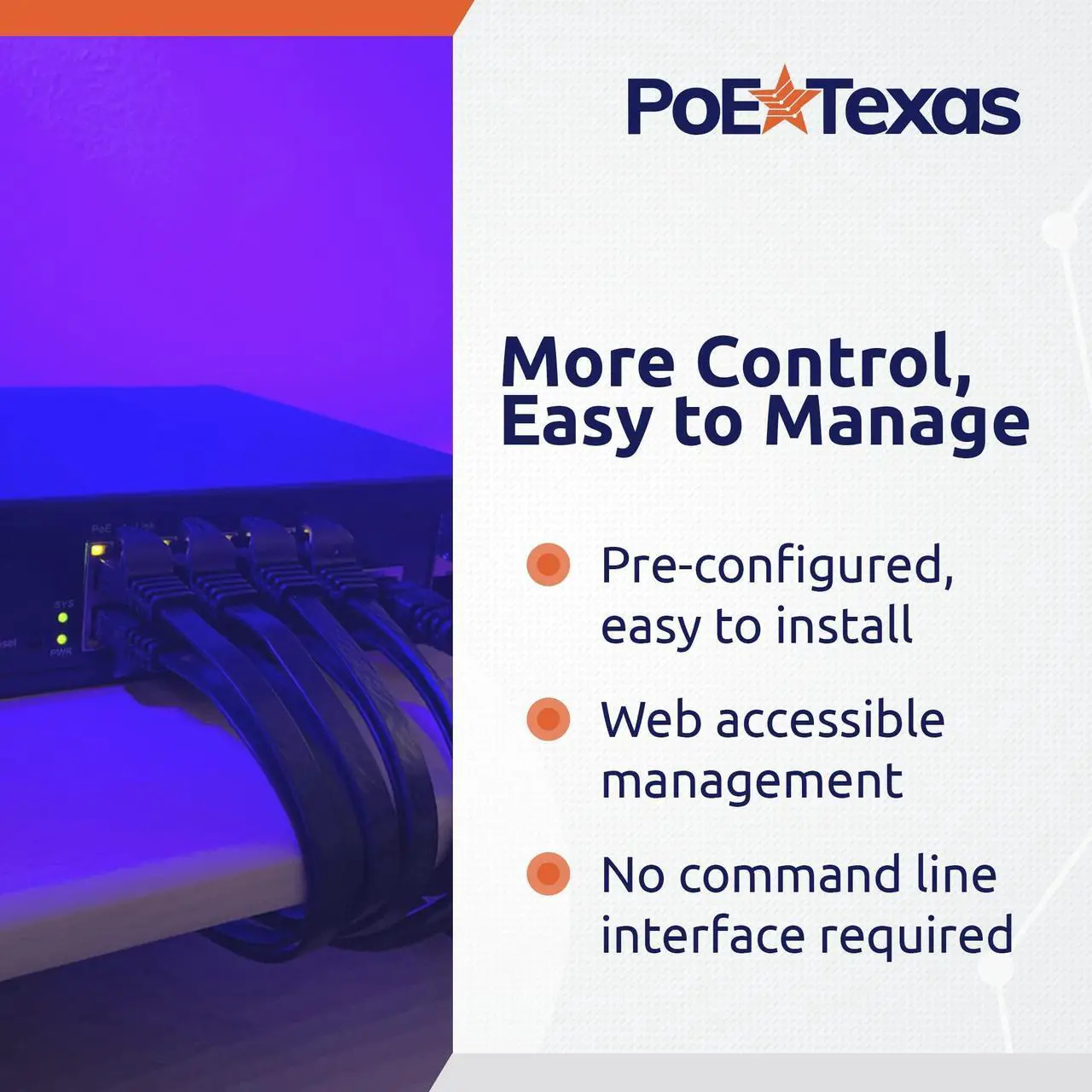 Alt view image 4 of 5 - 8-Port Managed Network Switch - Layer 2 PoE+ Managed Switch (IEEE 802.3at) - Shelf Mount 150W Gigabit 1 Gig Power Over Ethernet for Intelligent Buildings - Smart Support, IGMP, VLAN, QoS, DHCP