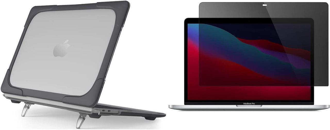 Main image of ProCase Heavy Duty Hard Shell Cover for MacBook Air 13 Inch 2020 2019 2018 Release Bundle with Privacy Screen Protector for MacBook Air 13 / Pro 13