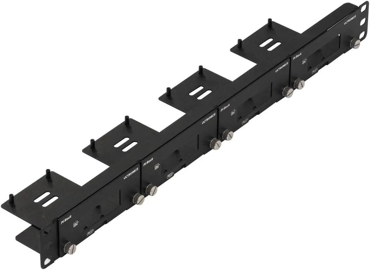 Main image of UCTRONICS Front Removable 1U Rack Mount for Raspberry Pi, with 4 Mounting Brackets for Raspberry Pi 5, 4B, 3B+/3B, and Other B Models