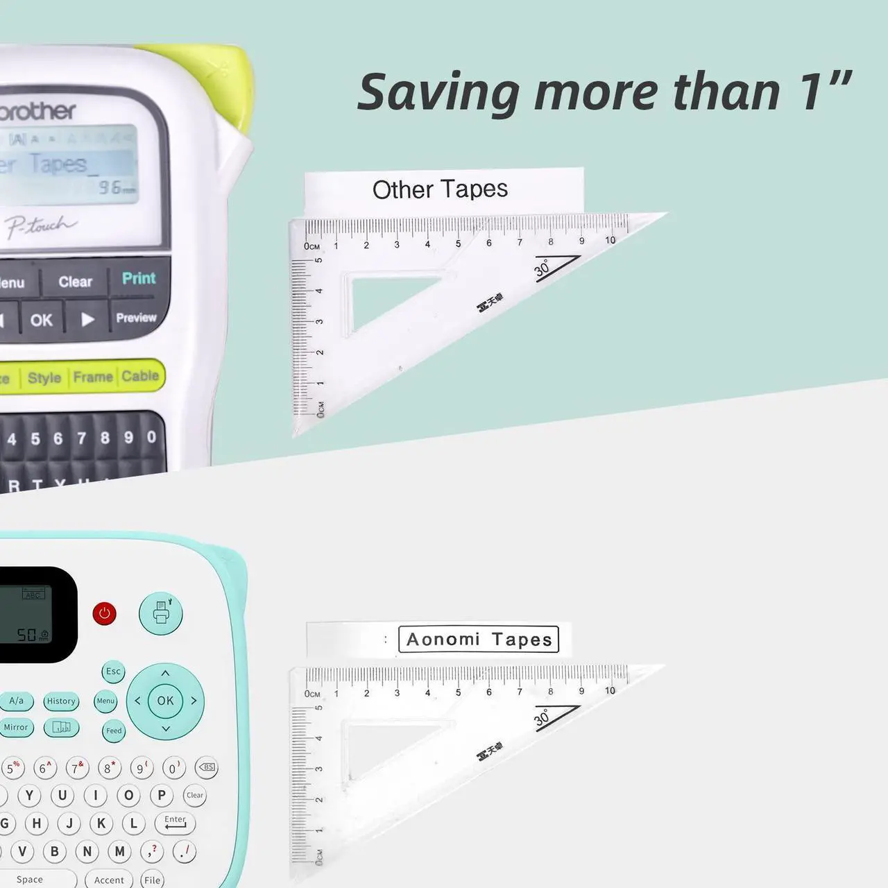 Alt view image 2 of 5 - AONOMI Label Maker Machine with Tape,D210S Portable Handheld Label Maker,QWERTY Keyboard Label Machine,with AC Adapter and 12mm 231 Tape, Easy to Use for Home Office School Label Organization,Green