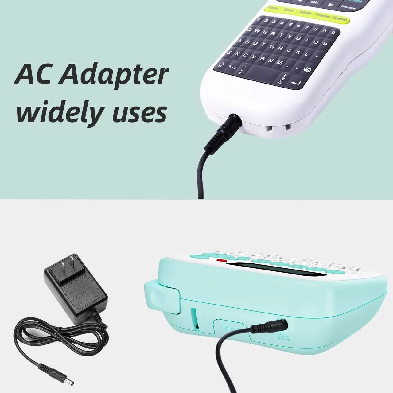 Alt view image 4 of 5 - AONOMI Label Maker Machine with Tape,D210S Portable Handheld Label Maker,QWERTY Keyboard Label Machine,with AC Adapter and 12mm 231 Tape, Easy to Use for Home Office School Label Organization,Green
