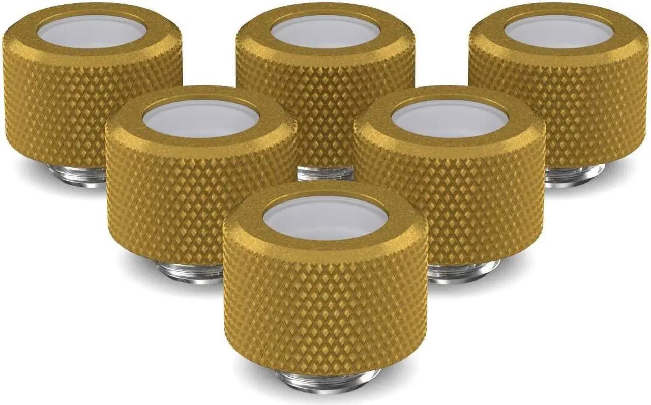 Main image of PrimoChill 14mm OD Rigid SX Fitting - 6 Pack - Gold