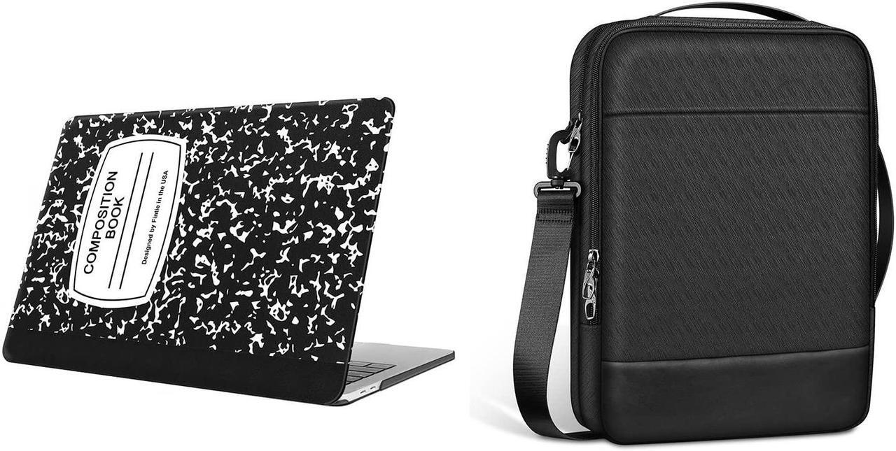 Main image of Fintie Bundle: Hard Shell Case for MacBook Pro 13 Inch A2338(M2 M1) A2251 A2289 A2159 A1989 A1706 A1708 + 13.3" Laptop Shoulder Bag Briefcase with Luggage Strap