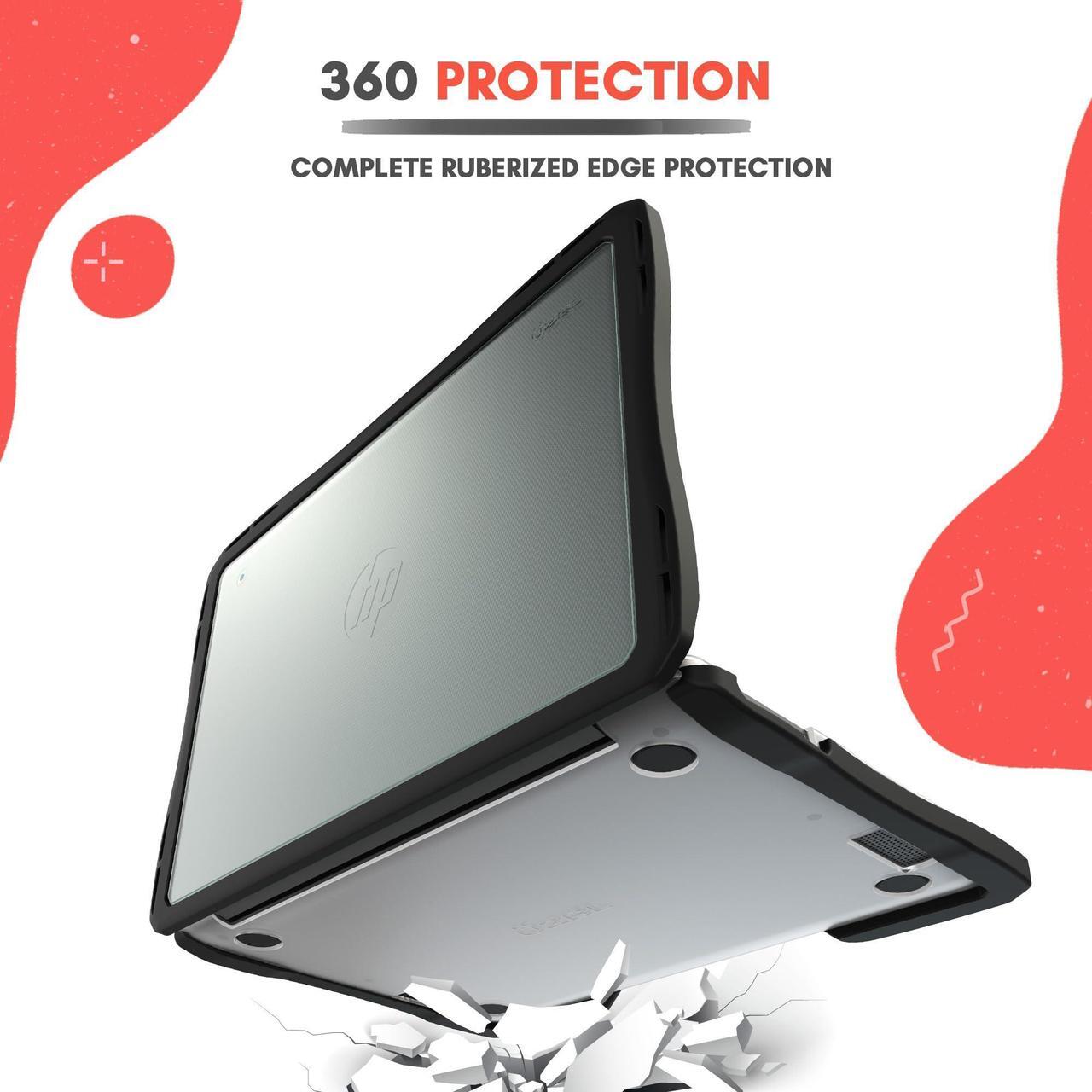 Alt view image 3 of 5 - UZBL Case for HP Chromebook 11 G9 EE & for HP Chromebook 11 G8 EE | Protective Air Hard Shell Polycarbonate Laptop Clear Case Cover | Student-Proof Protection