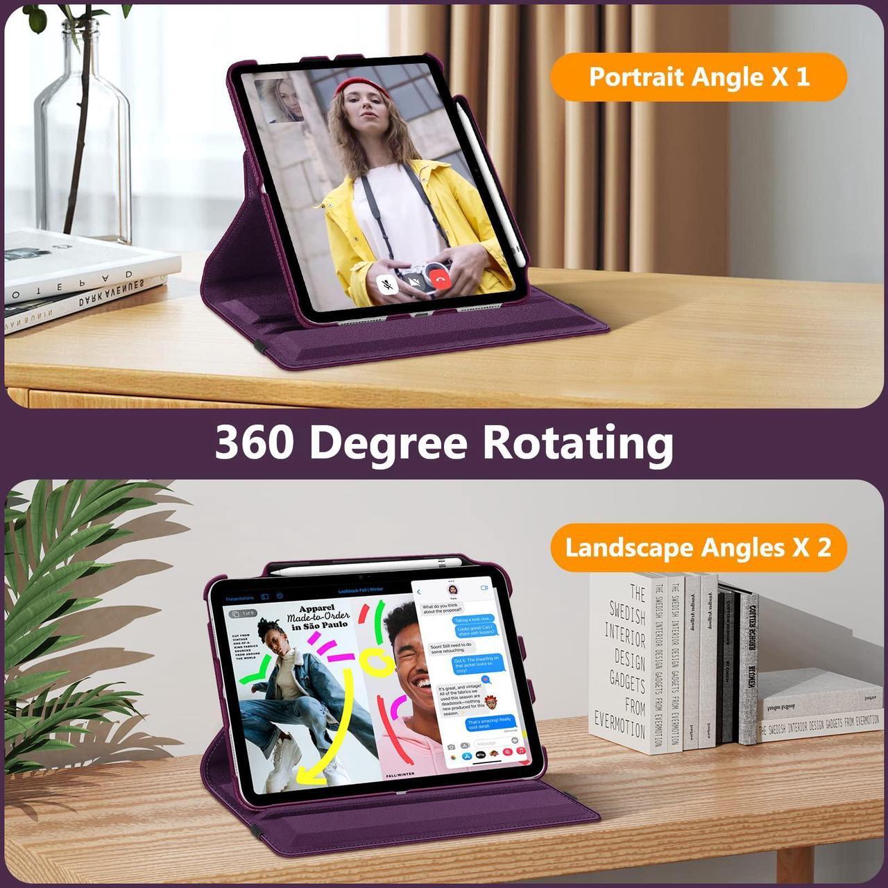 Alt view image 2 of 5 - Fintie 360 Degree Rotating Case for iPad 10th Generation 10.9 Inch Tablet + Kiddie Lightweight Shockproof Kids Friendly Stand Cover