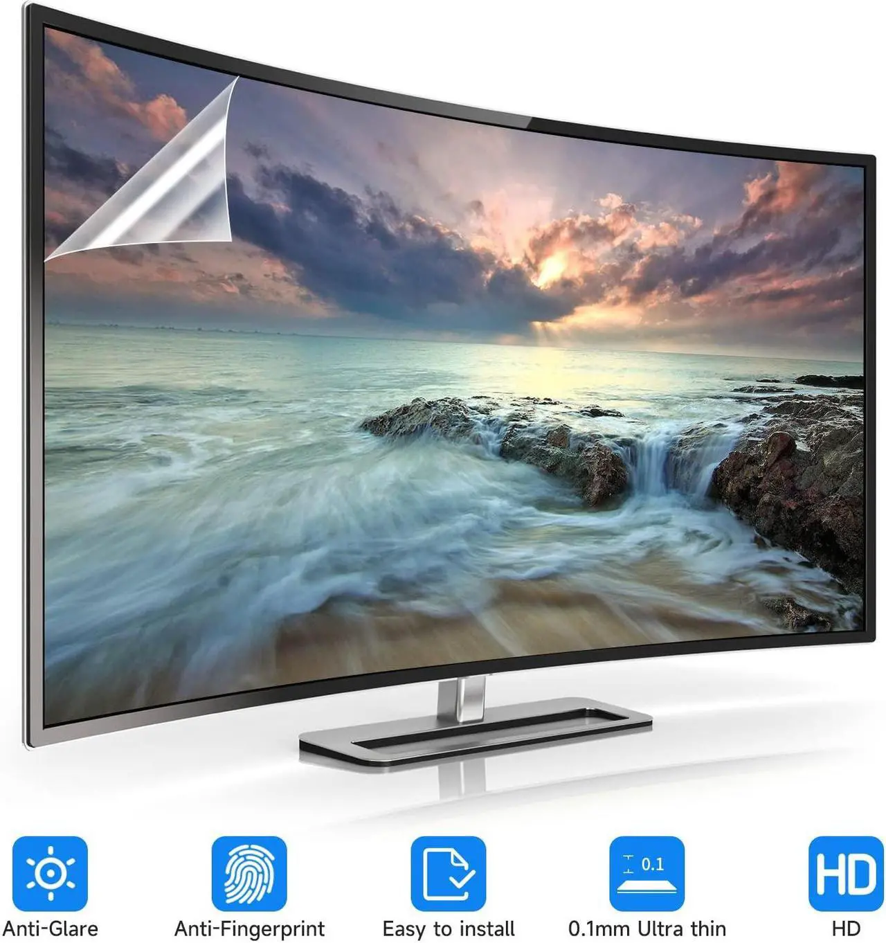 Alt view image 4 of 5 - 2 Pack 27 Inch Anti Glare Computer Screen Cover, for 27 Inch LG/Sceptre/HP/SAMSUNG/MSI/ASUS/AOC/Dell/Philips/ViewSonic with 16:9 Aspect Ratio Widescreen Monitor, Eye Protection Matte Anti Glare Film