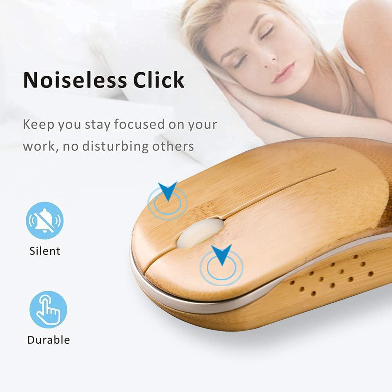 Mouse Wireless 2.4G Per PC E Laptop – 4 Tasti, 1200 DPI, 3 Risoluzioni Regolabili, Alimentato A Batteria, Colori Disponibili (Giallo, Rosso, Blu, Nero, Grigio)