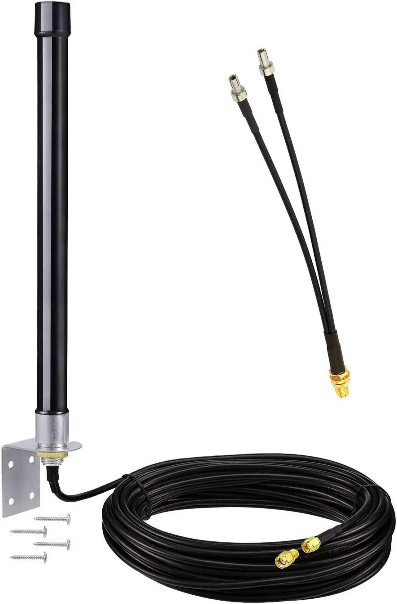 Main image of Bingfu 4g LTE Long Range Cellular Antenna Wall Mount - 32.8ft Cable - with SMA to Dual ts9 Adater - Compatible with Spypoint Link Micro Covert Wildlife Hunting Game Cam Outdoor Mobile Security Camera