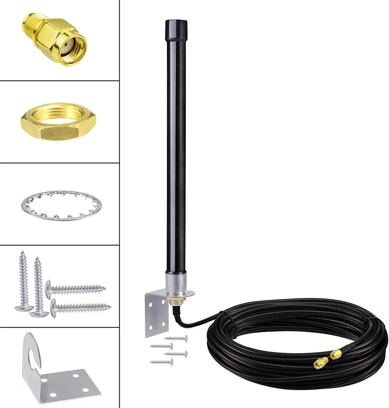 Alt view image 2 of 5 - Bingfu 4g LTE Long Range Cellular Antenna Wall Mount - 32.8ft Cable - with SMA to Dual ts9 Adater - Compatible with Spypoint Link Micro Covert Wildlife Hunting Game Cam Outdoor Mobile Security Camera