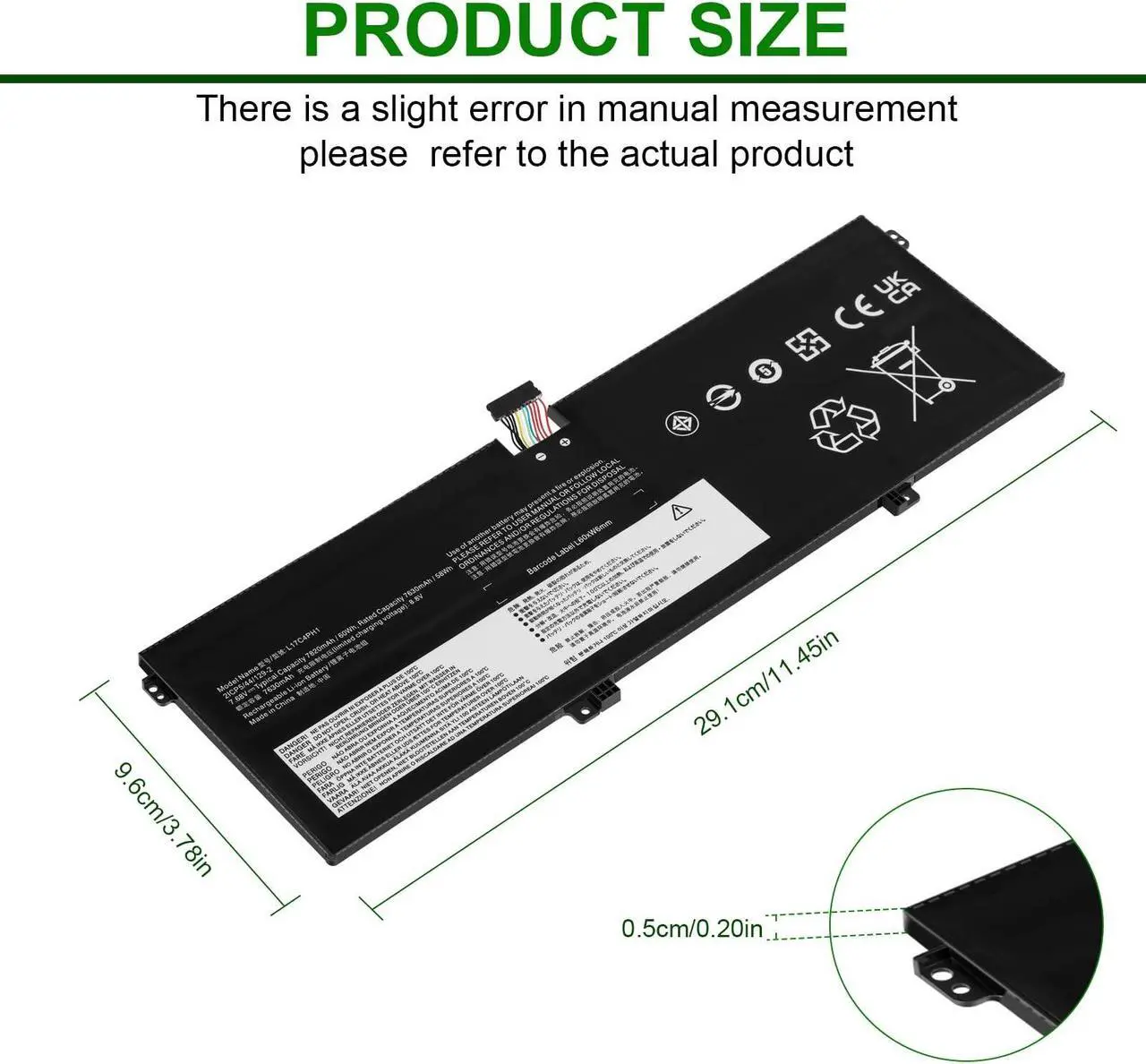 Alt view image 2 of 5 - L17C4PH1 L17M4PH1 L17M4PH2 L17L4PH2 Laptop Battery for Lenovo Yoga 7 Pro Pro-13IKB C930 C930-13 C930-13IK C930-13IKB C930-131KB 930-13IKB-81EQ 81C4 81EQ Series 5B10Q82425 5B10Q82426 5B10Q82427