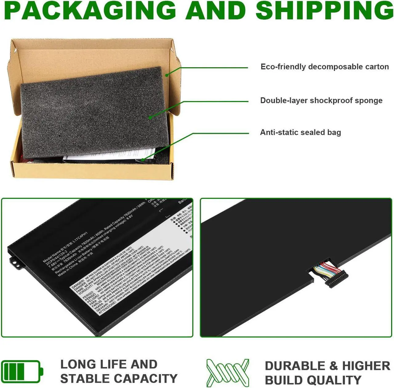 Alt view image 5 of 5 - L17C4PH1 L17M4PH1 L17M4PH2 L17L4PH2 Laptop Battery for Lenovo Yoga 7 Pro Pro-13IKB C930 C930-13 C930-13IK C930-13IKB C930-131KB 930-13IKB-81EQ 81C4 81EQ Series 5B10Q82425 5B10Q82426 5B10Q82427
