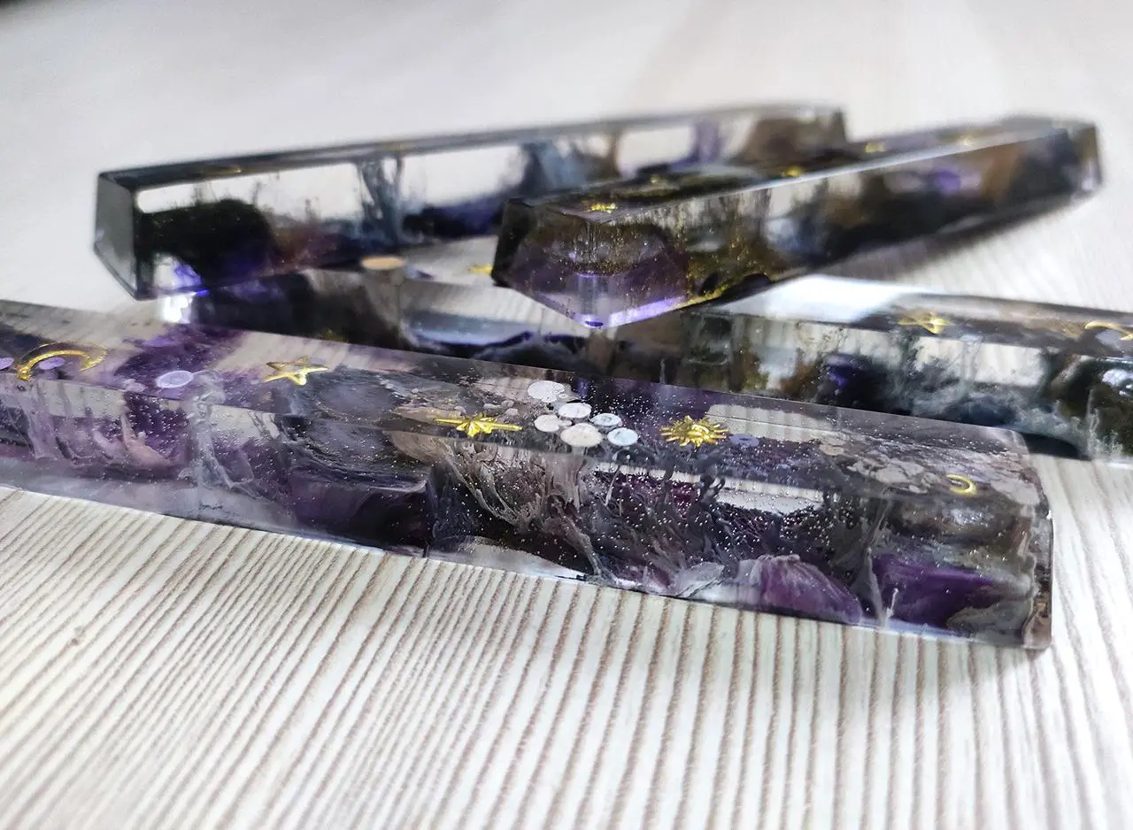 Alt view image 4 of 5 - Custom Artisan Purple Galaxy Spacebar Keycap 6.25U (OEM) for RGB Cherry MX Gaming Mechanical Keyboards