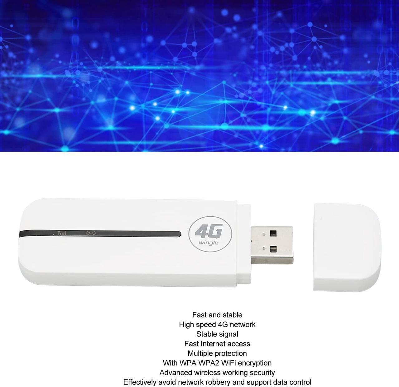 Alt view image 2 of 5 - 4G LTE USB WiFi Modem Portable 4G Router with SIM Card Slot, High Speed Portable Travel Hotspot Mini Router Unlocked 4G Dongle, Up to 10 Users