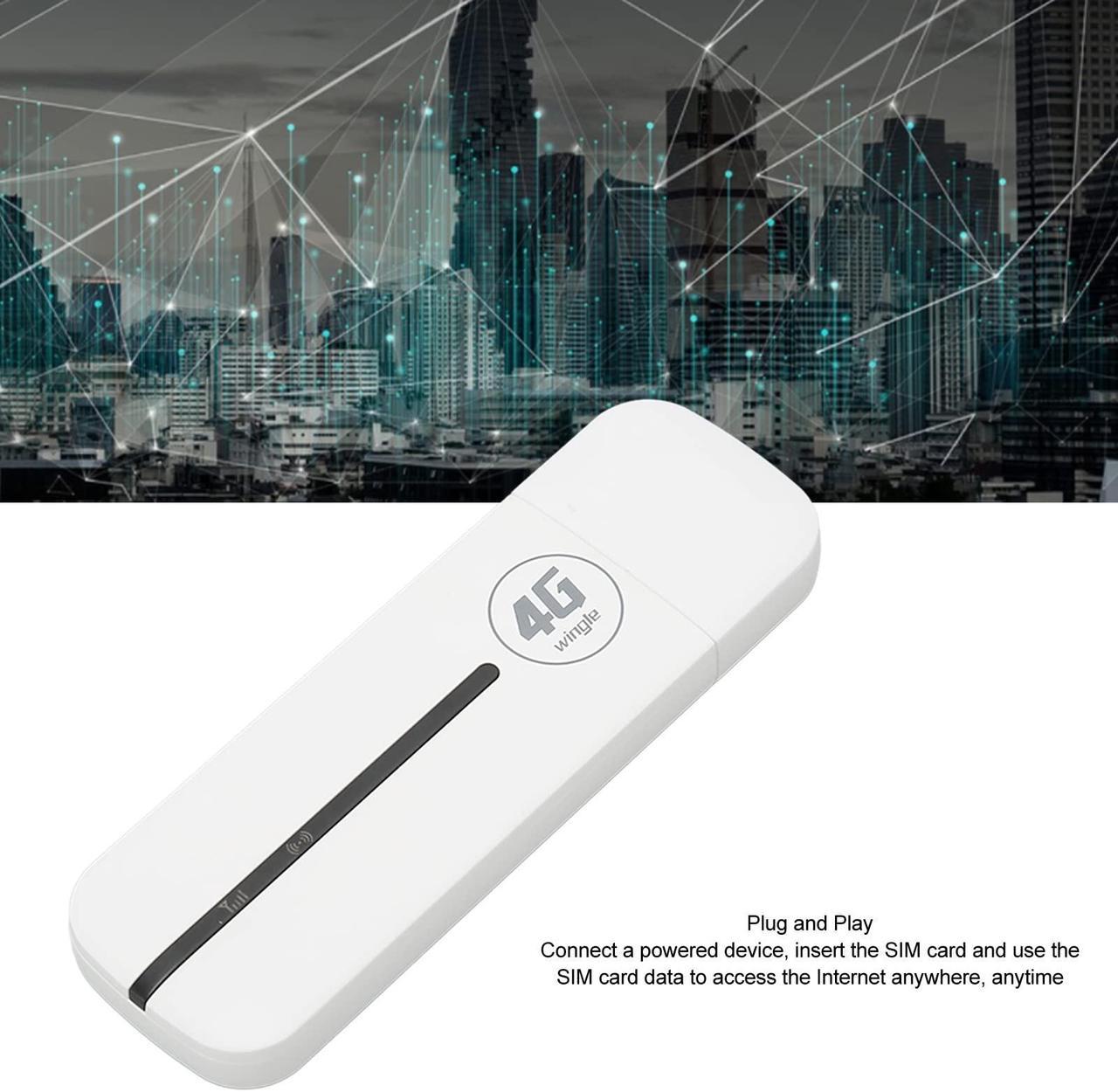 Alt view image 3 of 5 - 4G LTE USB WiFi Modem Portable 4G Router with SIM Card Slot, High Speed Portable Travel Hotspot Mini Router Unlocked 4G Dongle, Up to 10 Users