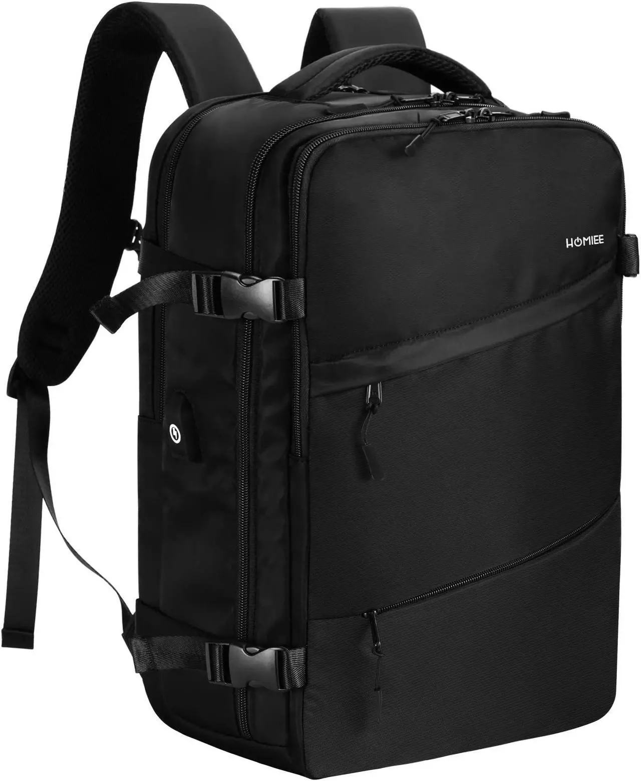Main image of HOMIEE Travel Laptop Backpack for Men Women, Personal Item Carry On Bag, Dry Wet Separation, Weekender Business Hiking Camping Bag, Mochila de Viaje, Black