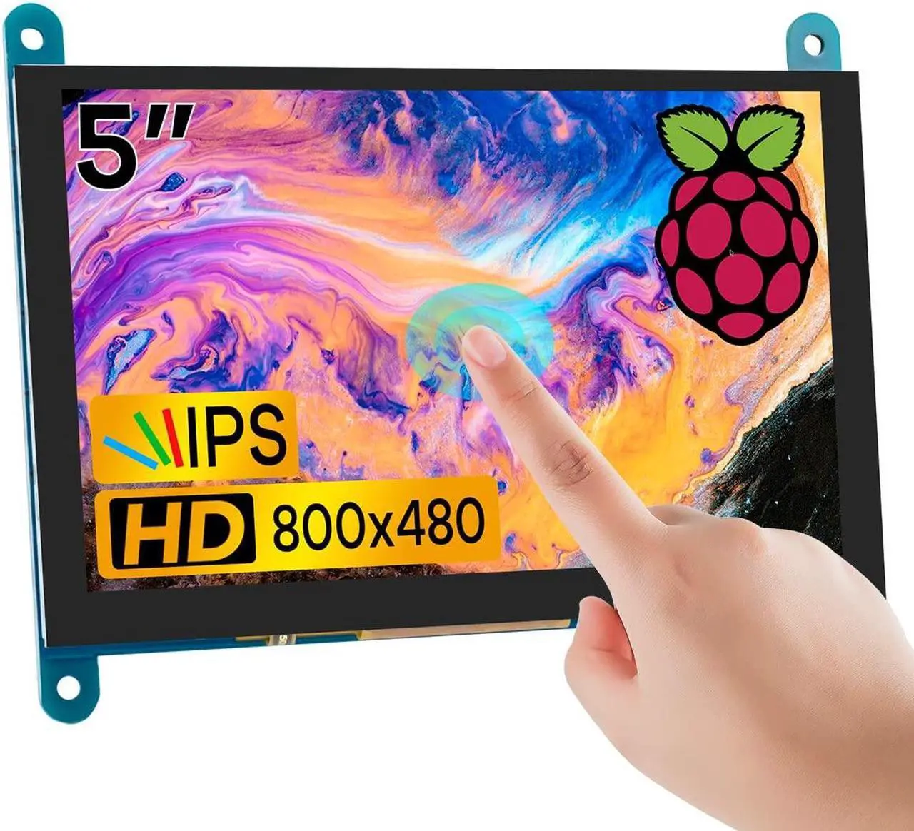 Main image of Hosyond 5 Inch IPS LCD Touch Screen Display Panel 800x480 Capacitive Screen HDMI Monitor for Raspberry Pi 5/4/3, BB Black, Windows 10 8 7