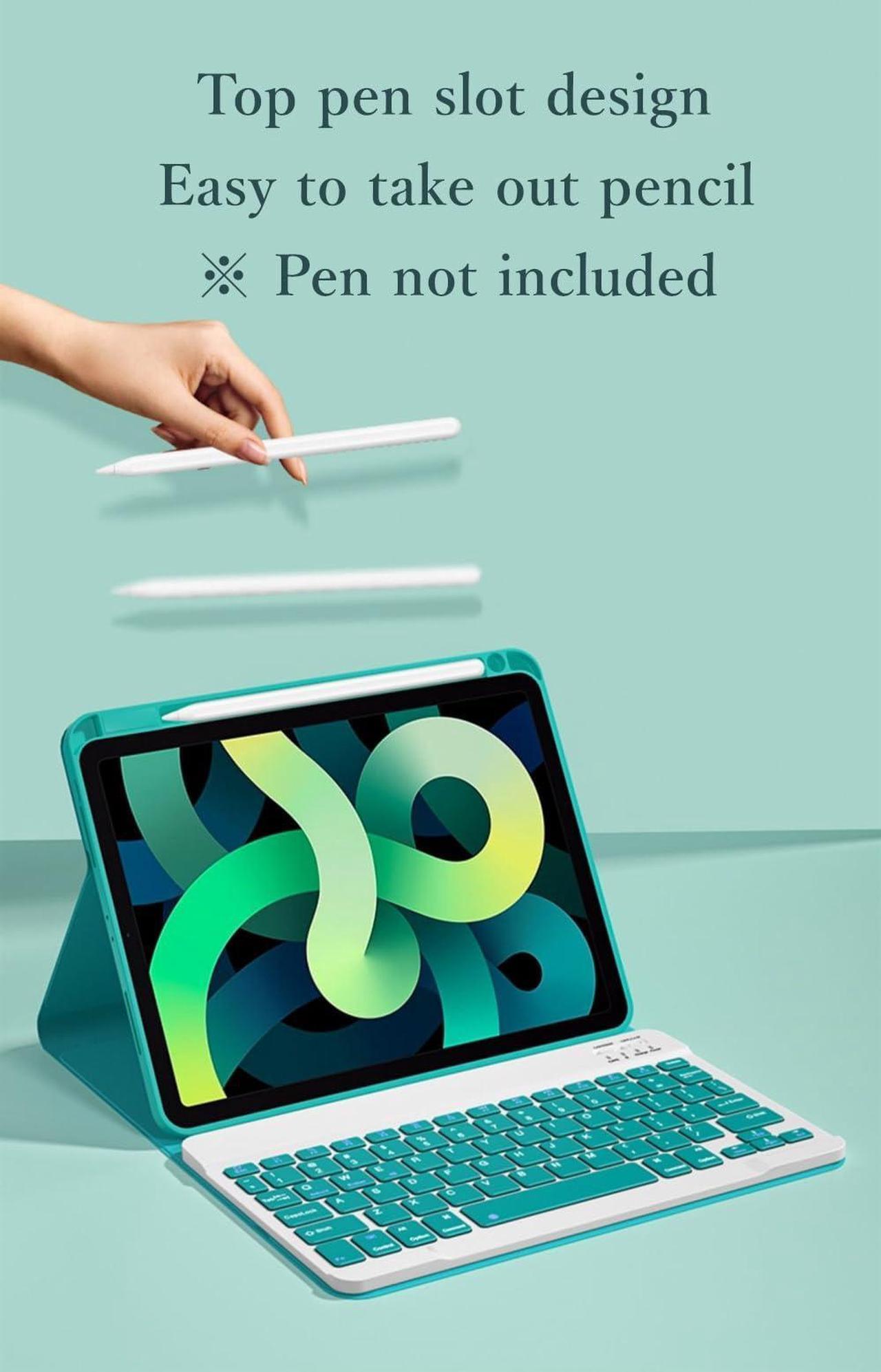 Alt view image 2 of 5 - KMXDD Keyboard Case Compatible with iPad 9th/8th/7th Generation 10.2 inch 2021/2020/2019, iPad Air 10.5 inch 3rd Gen/iPad Pro 10.5-inch Case with Color Keyboard,Mist Blue