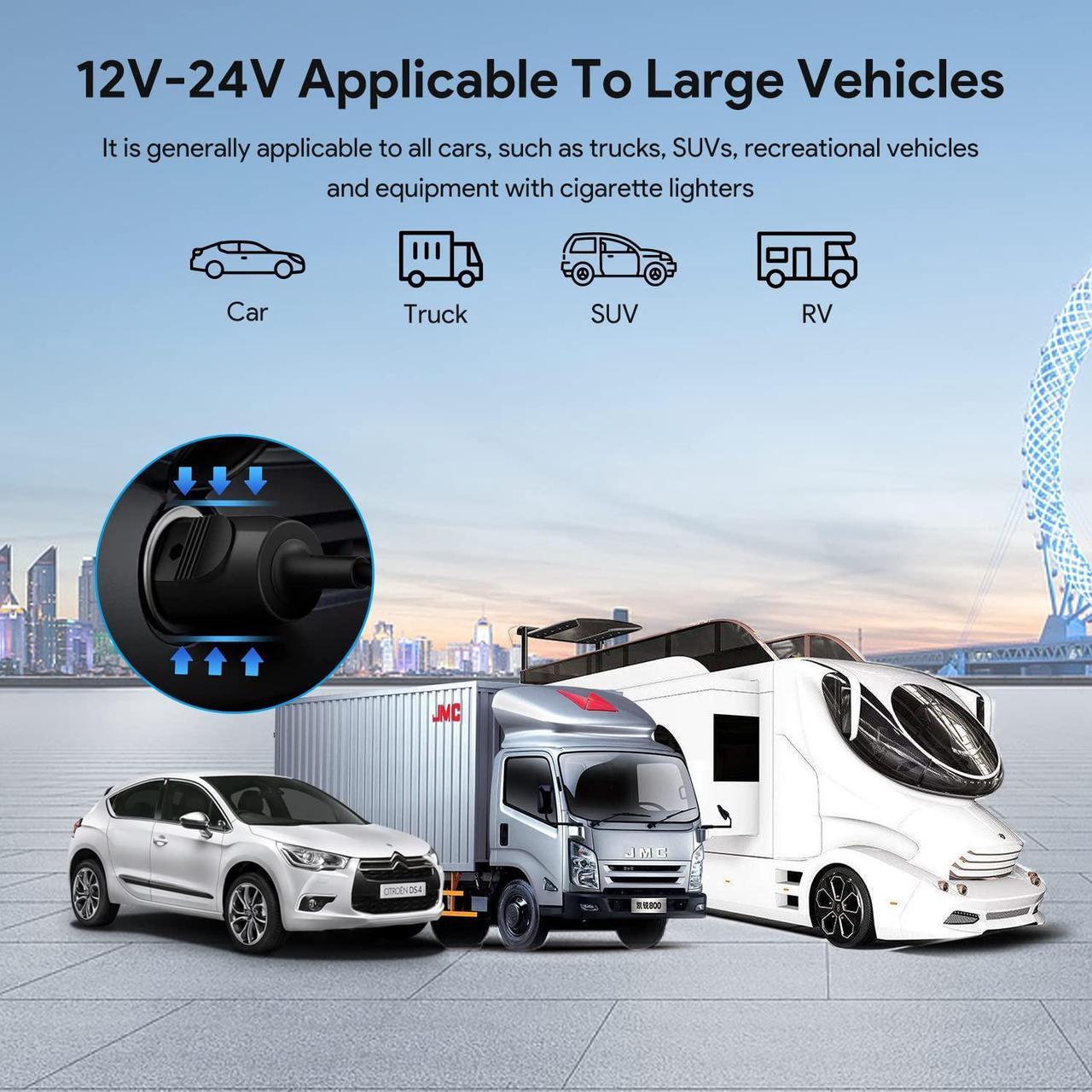 Alt view image 5 of 5 - KFD Universal Laptop Car Charger PD 100W 90W 87W 67W 65W 61W 45W USB C DC Adapter for MacBook Surface Lenovo Dell HP Gateway Asus Acer Samsung Sony Monitor LG TV Soundbar Speaker Power Station Cord