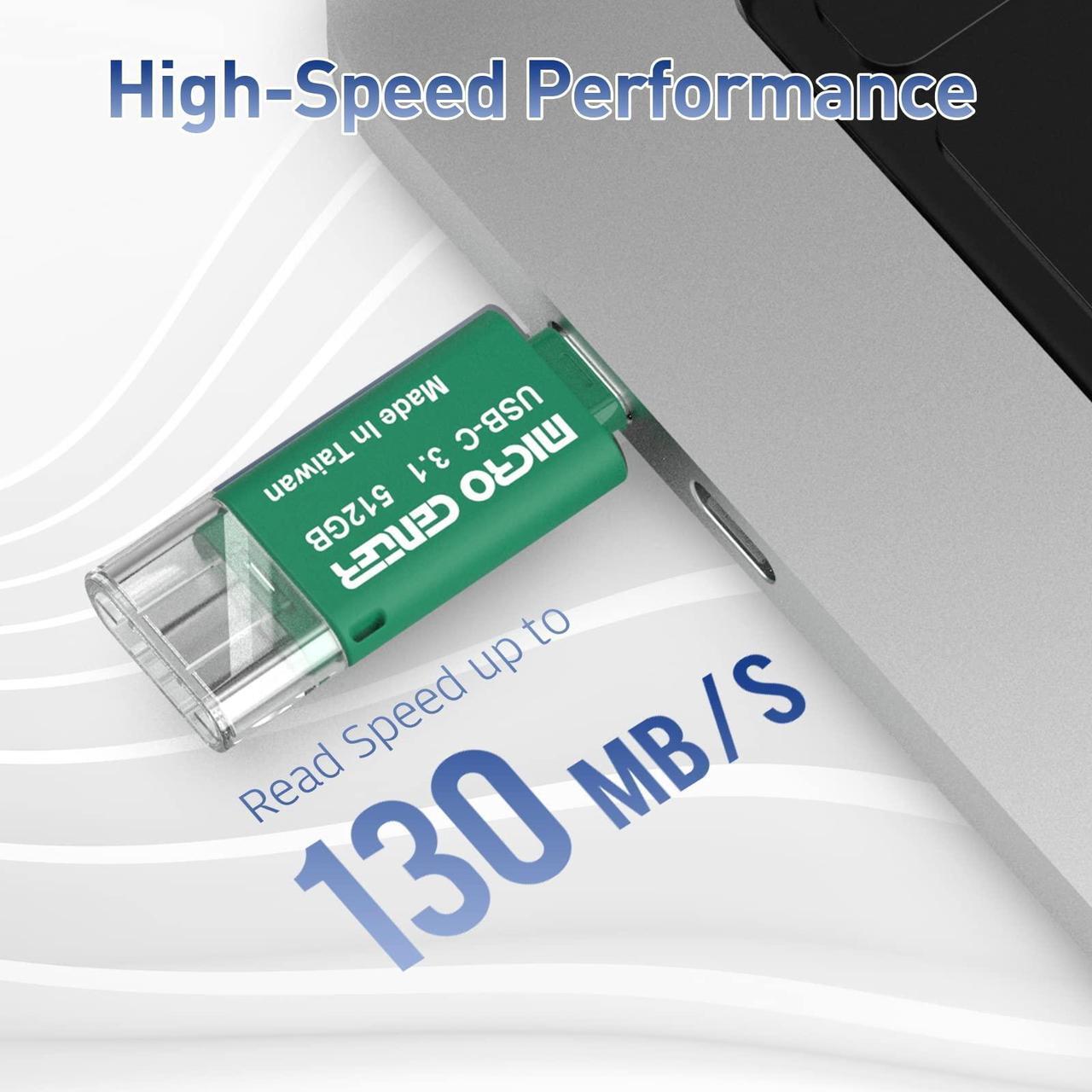 Alt view image 2 of 5 - INLAND Micro Center Super Speed 512GB Type-C USB 3.0/USB 3.1 Gen 1 Mini Flash Drive Memory Stick Thumb Drive (Single Pack)