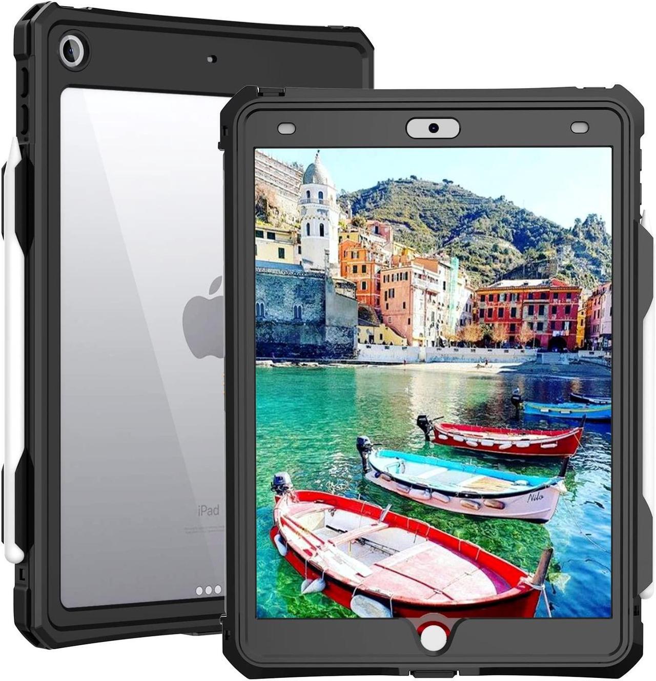 Main image of Transy for Waterproof iPad 10.2 Case, Waterproof iPad 9th /8th/7th Generation Case Built-in Screen Protector, Full Body Shockproof Protection Case with Strap for iPad 10.2 inches 2021/2020/2019