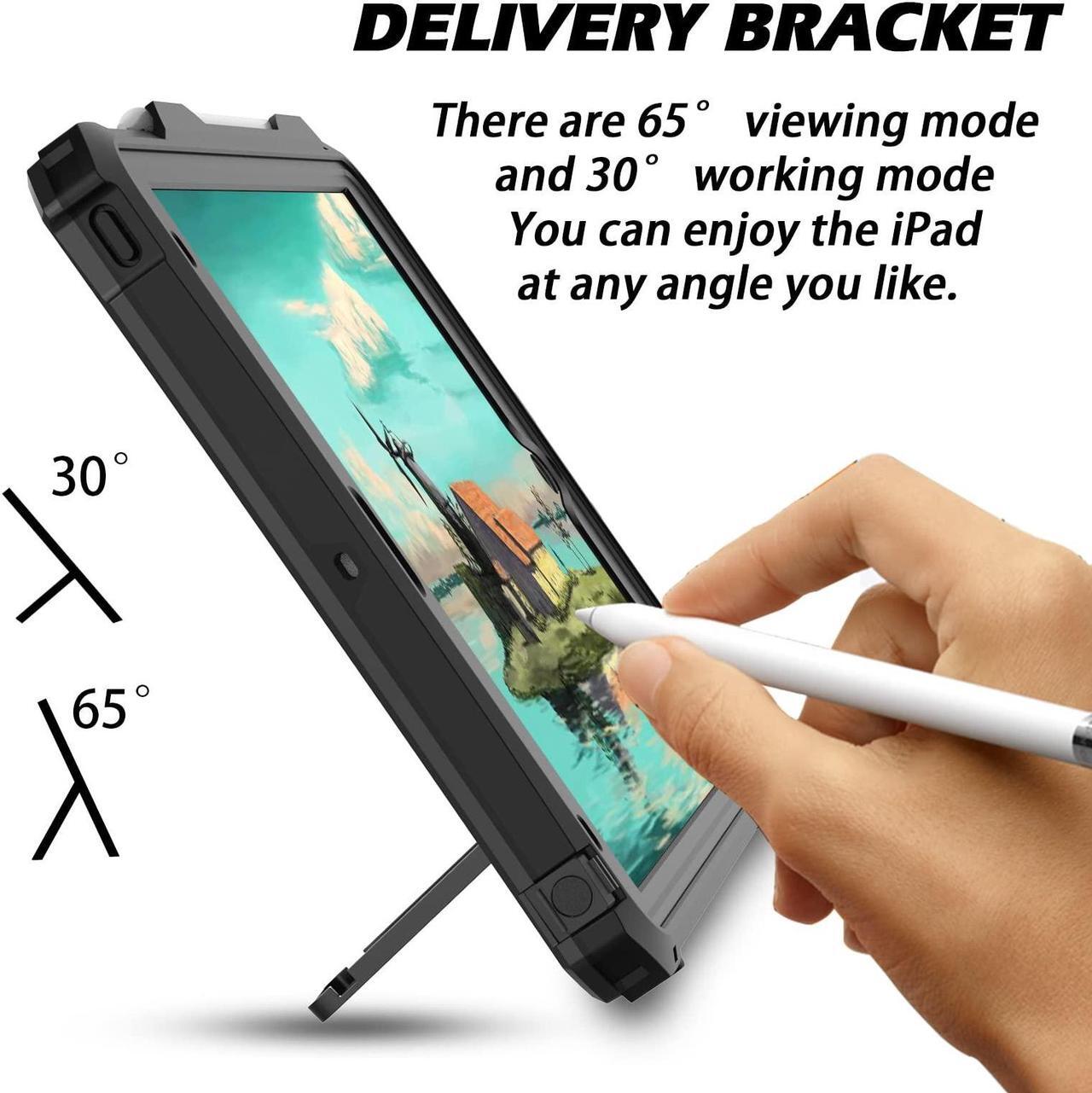 Alt view image 3 of 5 - Transy for Waterproof iPad 10.2 Case, Waterproof iPad 9th /8th/7th Generation Case Built-in Screen Protector, Full Body Shockproof Protection Case with Strap for iPad 10.2 inches 2021/2020/2019
