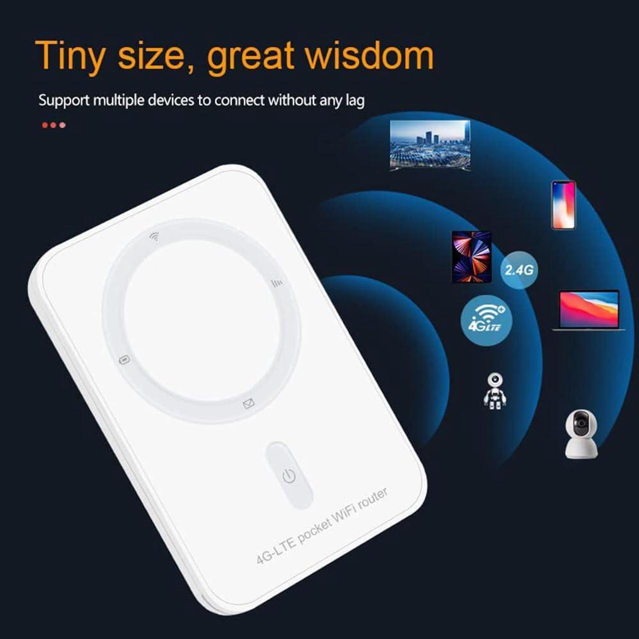 Alt view image 2 of 5 - WDINLY Portable WiFi Hotspot Device for Travel, Unlocked Mobile WiFi Hotspot Router with SIM Card Slot, Supports B2/B4/B5/B12/B17 Networks, Includes 2GB Data for 30 Days, Compatible with AT&T T-Mobile