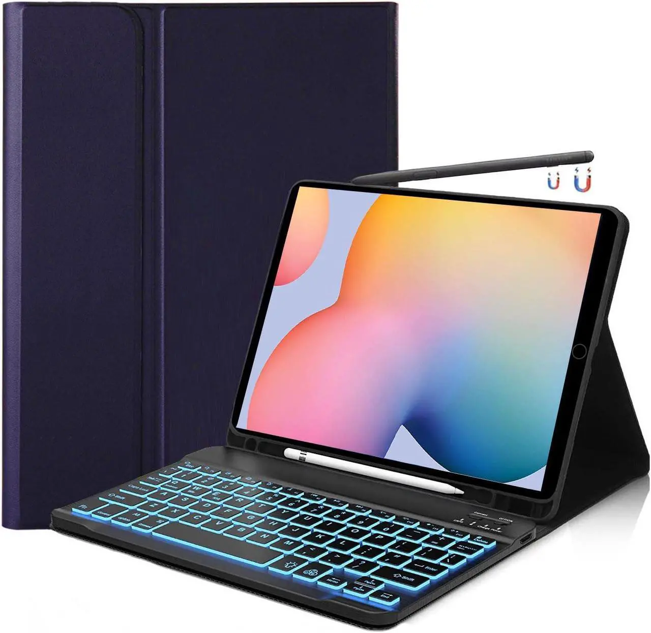 Main image of Keyboard Case for Samsung Galaxy Tab S6 Lite 10.4" 2024 2022/2020 SM-P610/P613/P615/P619, Backlit Detachable Wireless Bluetooth Keyboard Case Slim Stand Cover S Pen Holder(Black)