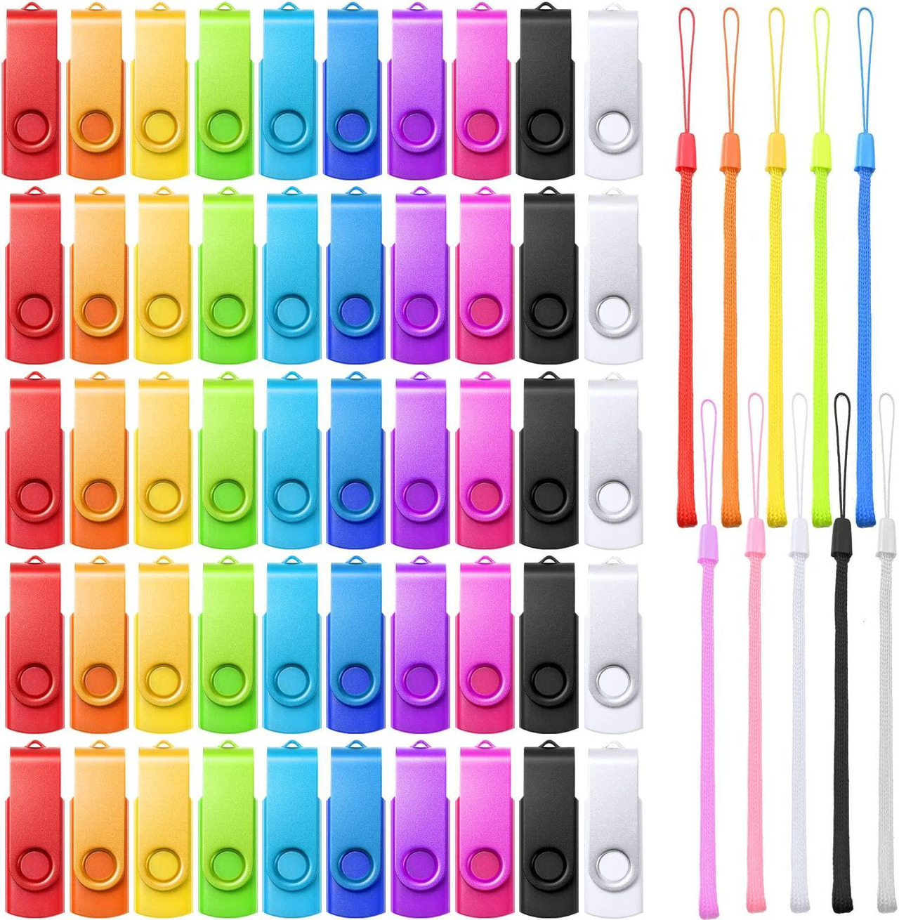 Xuhal 50 Pcs 128mb Flash Drive Pack Portable USB Thumb Drives with ...
