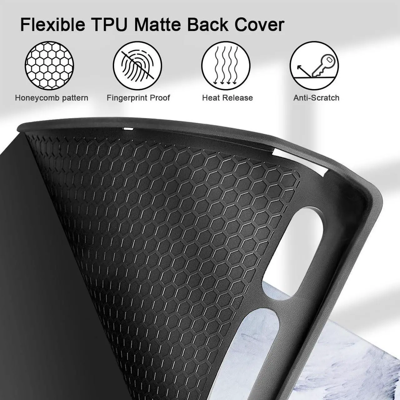 Alt view image 4 of 5 - Mektron Case for Samsung Tab S9 Ultra 14.6 Inch 2023 Model X910/X916/X918,Built-on Pencil Holder Hard Cover with Auto Wake/Sleep, Multi-Angle Stand for Galaxy Tab S9 Ultra 14.6",Cloud & Lightning