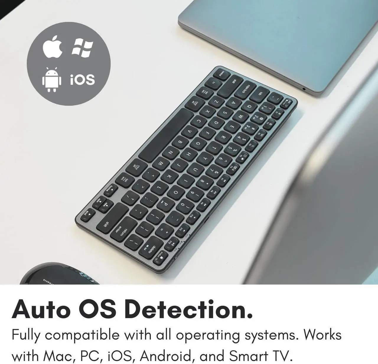 Alt view image 5 of 5 - Macally Bluetooth Keyboard for Mac - Premium Multi Device Keyboard - Compatible Apple Wireless Keyboard for MacBook Pro/Air, iMac, iMac Pro, Mac Mini, Mac Pro, iPad, Laptop, and PC