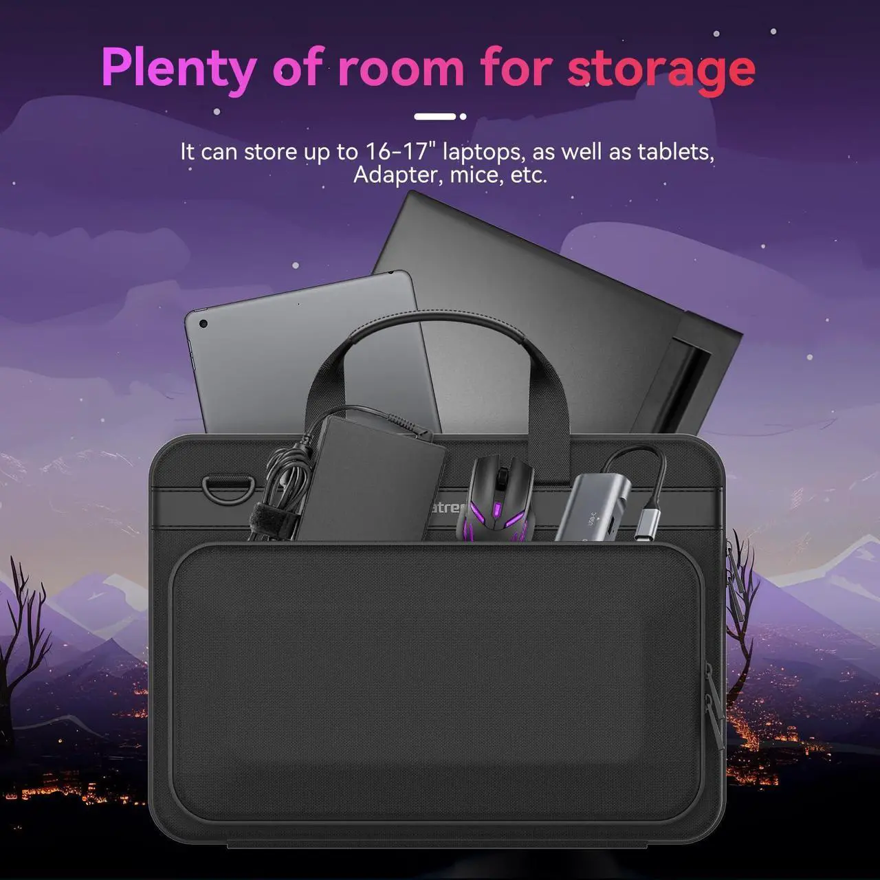 Alt view image 2 of 5 - Smatree Laptop Carry Case Compatible for 15.6 inch ASUS ROG Strix SCAR 15 (2022/2021) Gaming Laptop, for 15.6 inch ASUS ROG Strix G15 (2022/2021) Gaming Laptop Handbag(A800)
