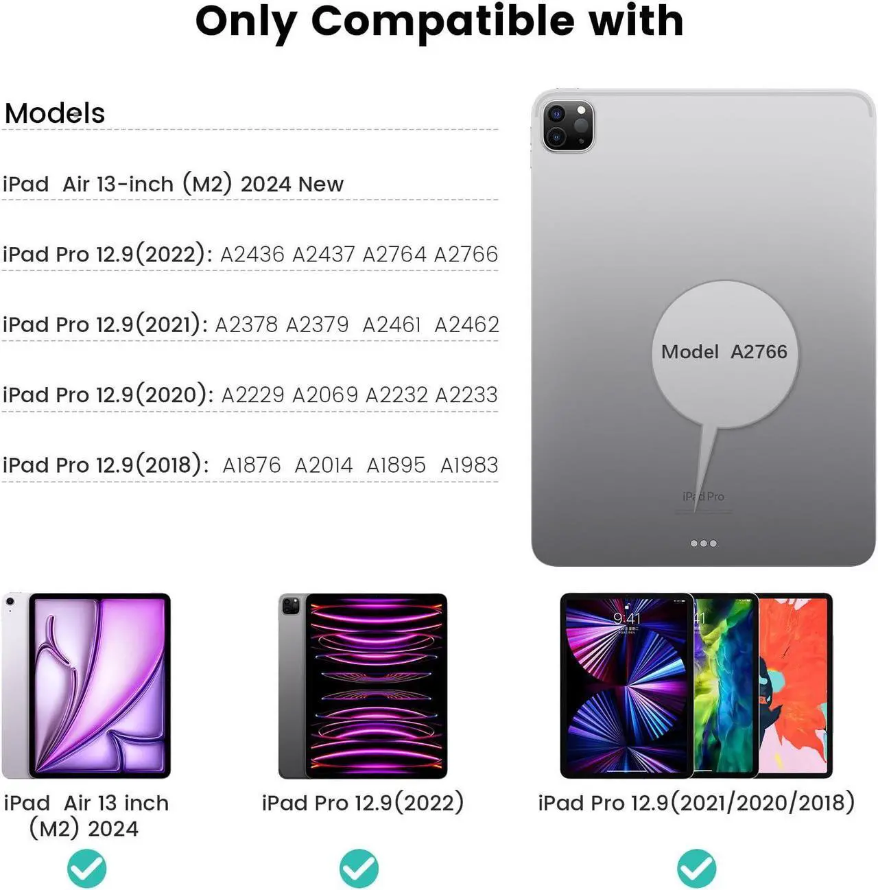 Alt view image 2 of 5 - Nillkin for iPad Air 13 inch Keyboard (M2, 2024), iPad Pro 12.9 Magnetic Case, Detachable Keyboard and Stand, with Magnetic Wall Mount, Portrait/Landscape New ipad air 13 inch with Trackpad Backlit
