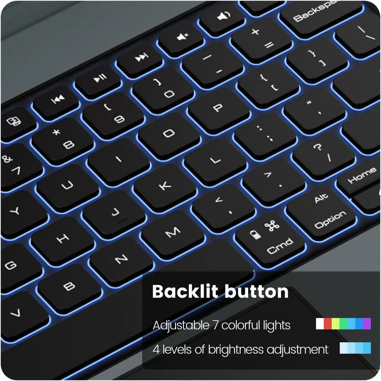 Alt view image 4 of 5 - Nillkin for iPad Air 13 inch Keyboard (M2, 2024), iPad Pro 12.9 Magnetic Case, Detachable Keyboard and Stand, with Magnetic Wall Mount, Portrait/Landscape New ipad air 13 inch with Trackpad Backlit