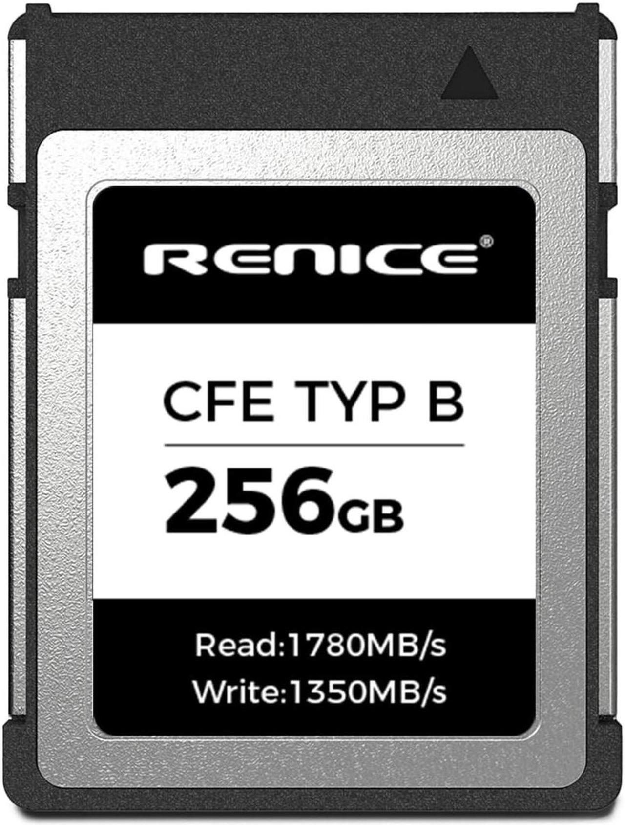 Main image of RENICE 256GB Professional CFexpress Type B Memory Card,Up to 1780MB/s Read,1350MB/s Write-RAW 6K HD Video Recording for Photographers,Videographers Ultra-Low Power Consumption
