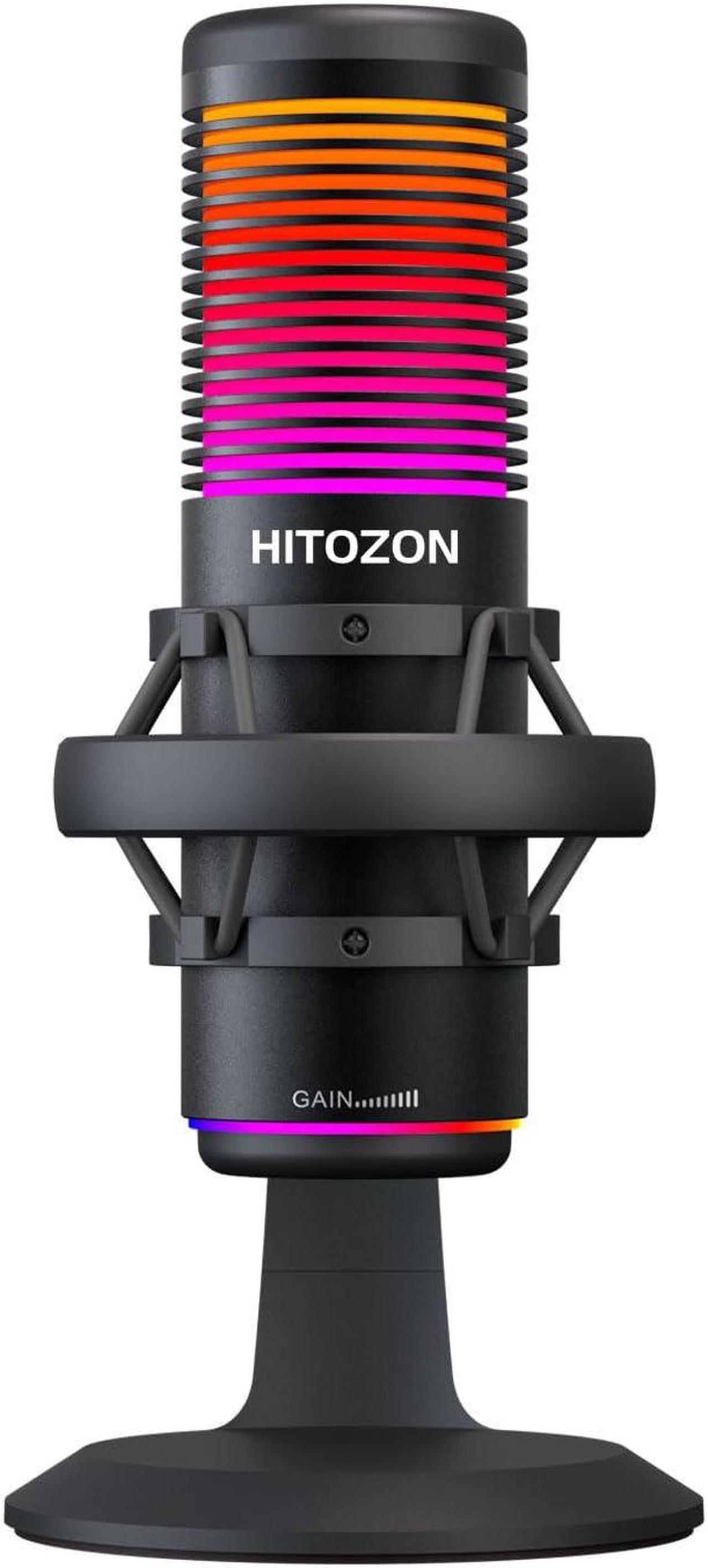 Main image of HITOZON Gaming USB Microphone,USB Condenser Microphone with RGB,Mute,Gain,Monitoring,Plug&Play USB mic for Gaming,Podcasts Videos,Streaming,Recording Support PS4/5/PC