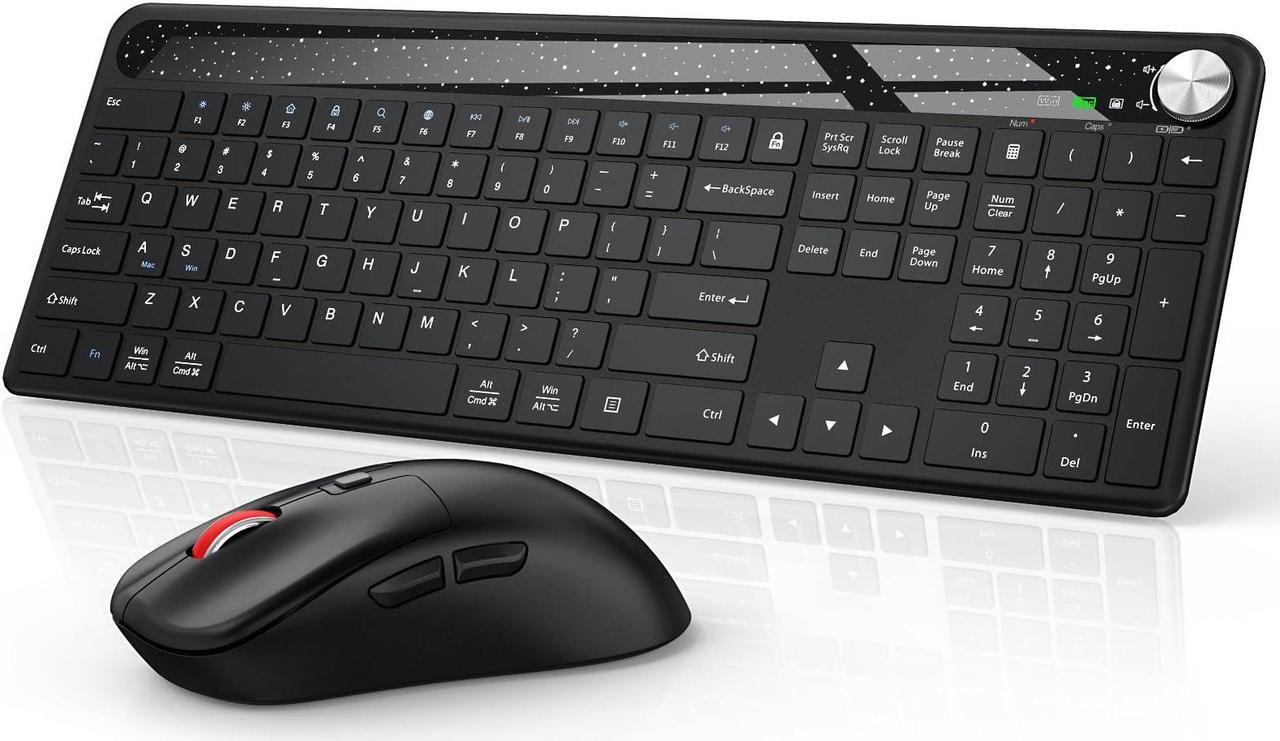 Main image of Wireless Keyboard and Mouse Combo, J JOYACCESS 2.4G USB Keyboard and Mouse Wireless, Ergonomic Wireless Keyboard Mouse Combo,Computer Keyboard Compatible with Most OS/PC/Window/Mac- Black