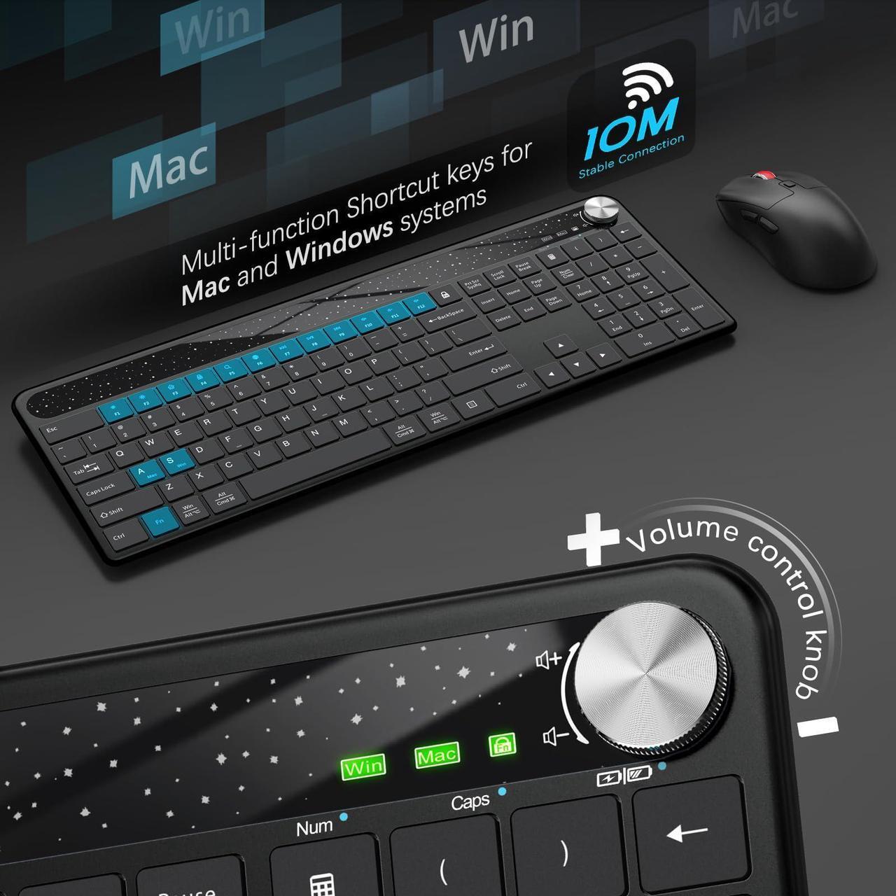Alt view image 4 of 5 - Wireless Keyboard and Mouse Combo, J JOYACCESS 2.4G USB Keyboard and Mouse Wireless, Ergonomic Wireless Keyboard Mouse Combo,Computer Keyboard Compatible with Most OS/PC/Window/Mac- Black