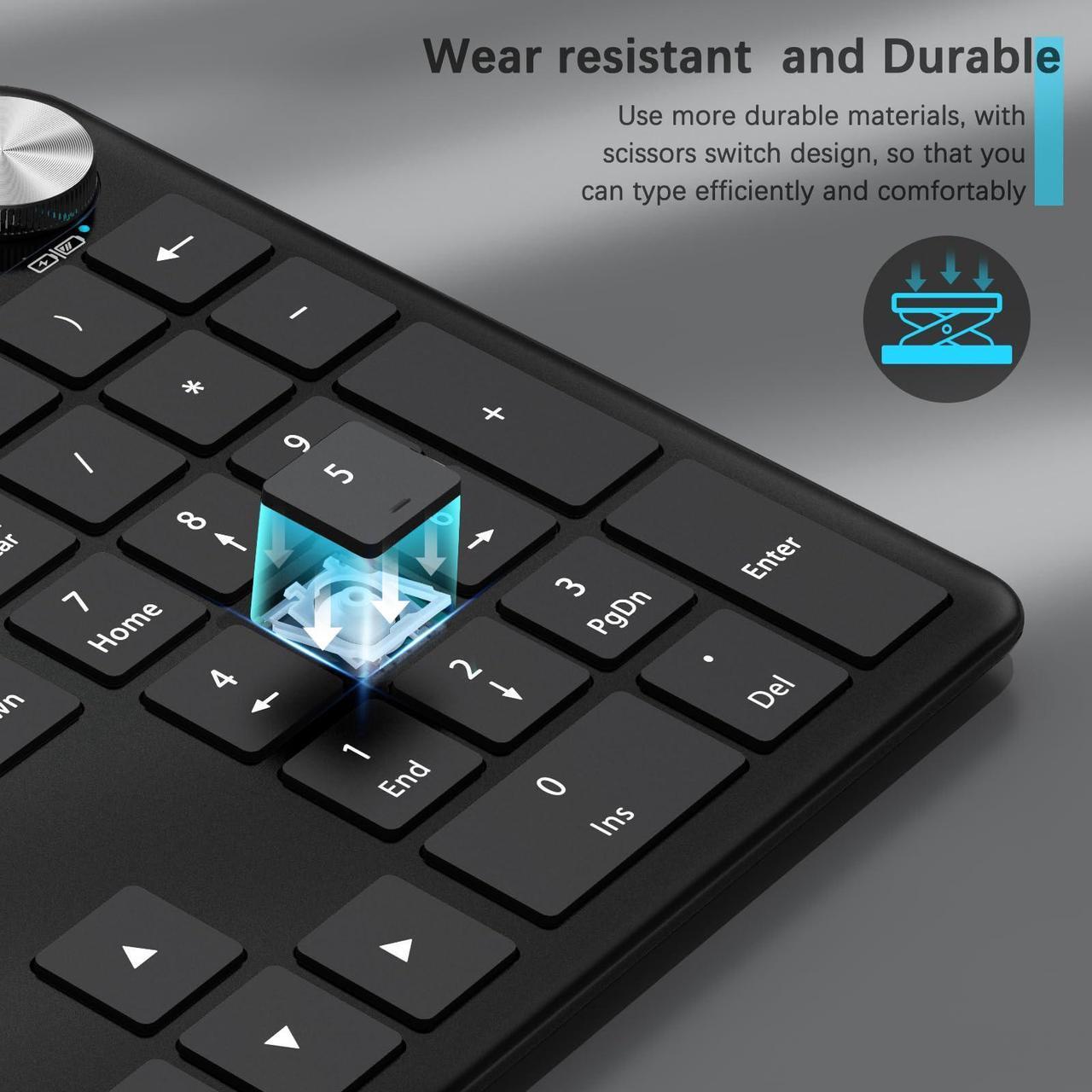 Alt view image 3 of 5 - Wireless Keyboard and Mouse Combo, J JOYACCESS 2.4G USB Keyboard and Mouse Wireless, Ergonomic Wireless Keyboard Mouse Combo,Computer Keyboard Compatible with Most OS/PC/Window/Mac- Black