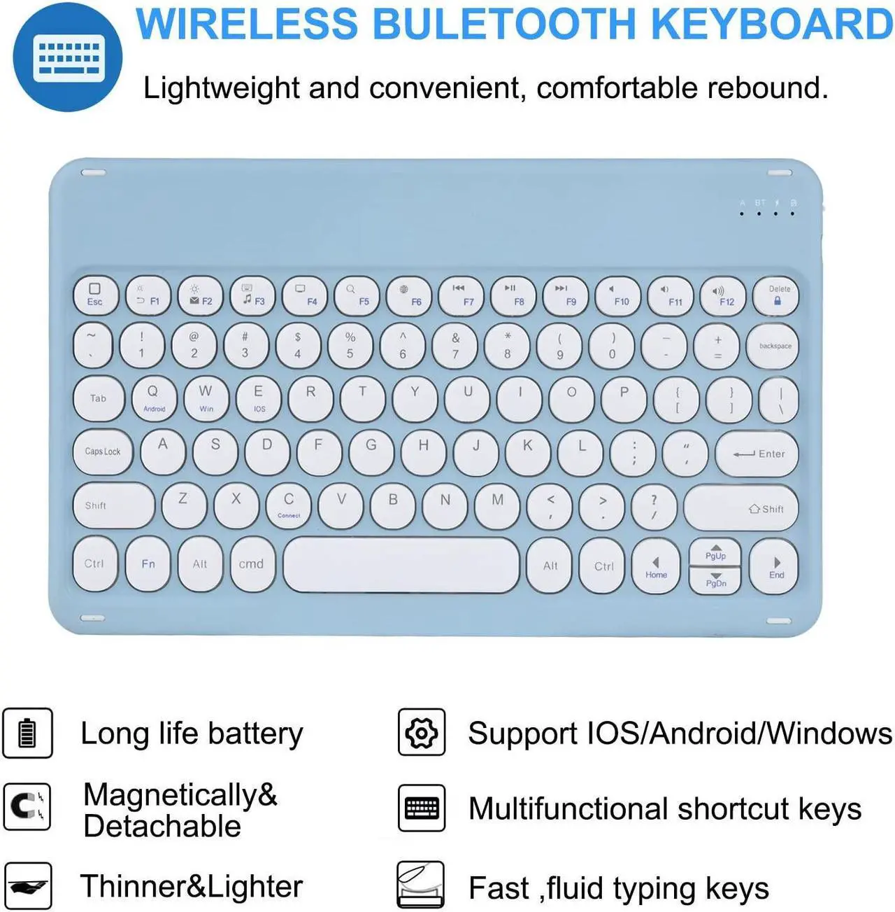 Alt view image 5 of 5 - QYiiD Keyboard Case with for Galaxy Tab A9 Plus/A9+ 5G 11 Inch 2023 Model (SM-X210/X216/X218), Soft TPU Back Color Cover with Wireless Detachable Folio Cover with S Pen Holder, Black