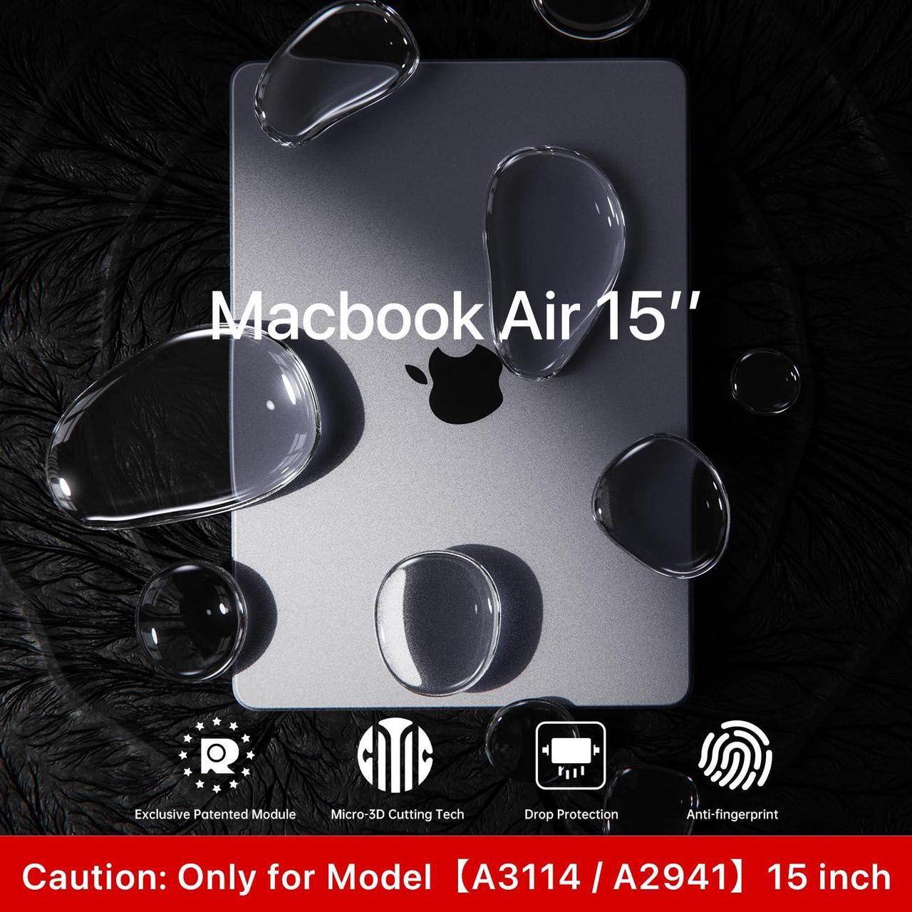 Alt view image 2 of 5 - Soonjet Invisible Armor for MacBook Air 15 inch Case M3 M2 2024 2023 New [Same as Bare Device] [Scientific Slim] Protective Hard Shell Translucent Cover for Laptop Model A3114 A2941 - Matte Clear