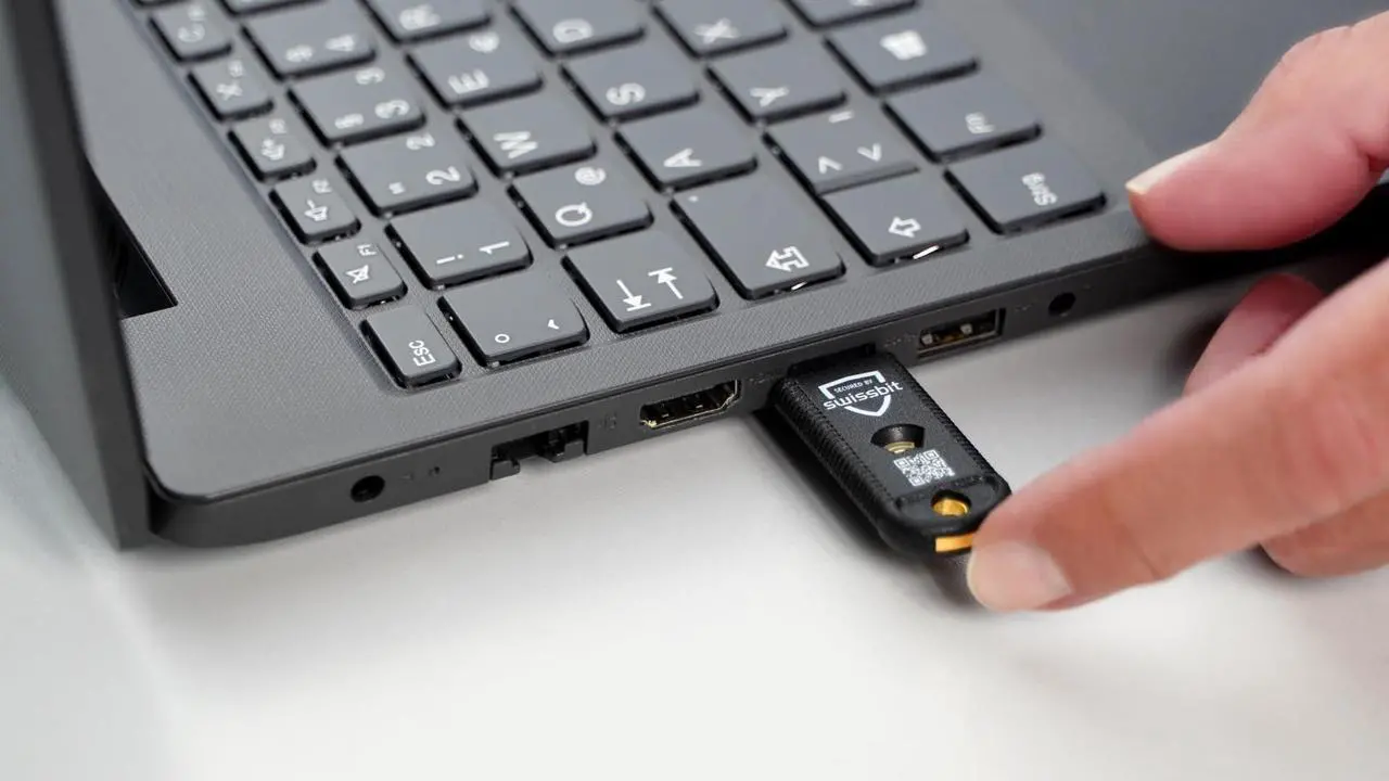 Alt view image 2 of 5 - Swissbit - iShield Key Pro Security Key, Hardware Authenticator, USB and NFC Connection, FIDO2 Certified, U2F, HOTP, TOTP, PIV, 2FA, Black, (1pc) (iShield Key Pro USB-A/NFC)