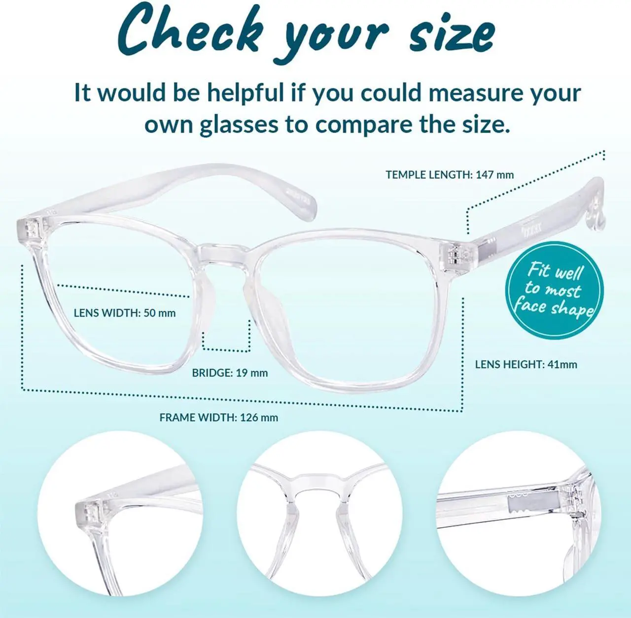 Alt view image 5 of 5 - ZENNI Square Frame Blue Light Blocking Glasses (Clear & Gradient) + Black Gold Browline Blue Light Blocking Glasses Bundle