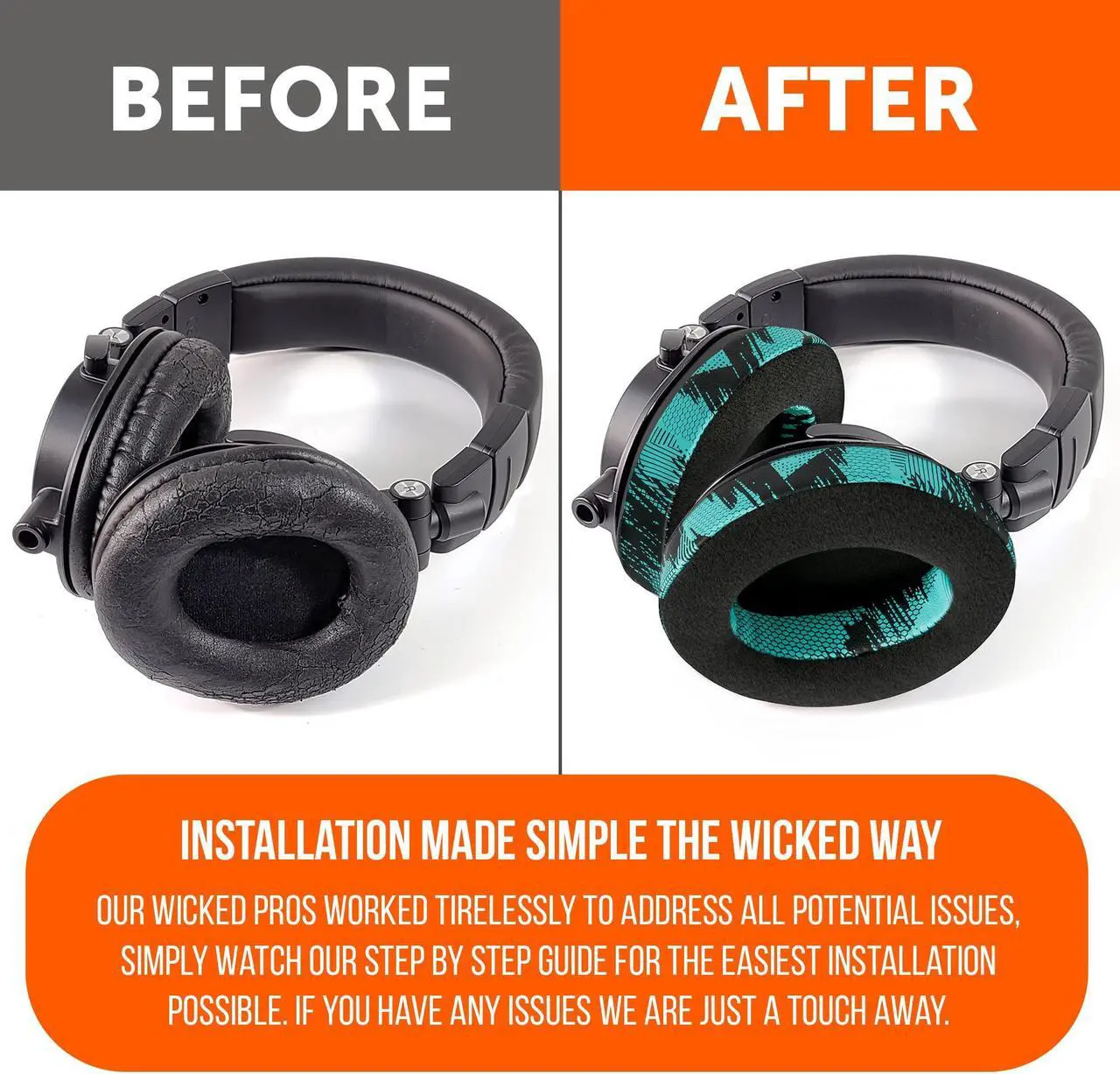 Alt view image 4 of 5 - WC PadZ Velour - The Ultimate Upgraded Earpads by Wicked Cushions - Compatible with Audio Technica, HyperX, SteelSeries Arctis - Extra Thick - Bigger Opening - Soft Memory Foam | (Speed Racer Cyan)