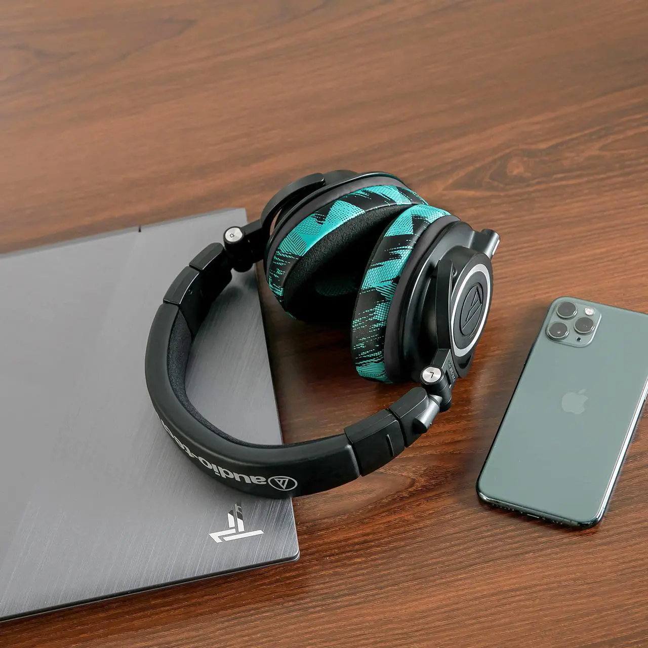 Alt view image 3 of 5 - WC PadZ Velour - The Ultimate Upgraded Earpads by Wicked Cushions - Compatible with Audio Technica, HyperX, SteelSeries Arctis - Extra Thick - Bigger Opening - Soft Memory Foam | (Speed Racer Cyan)