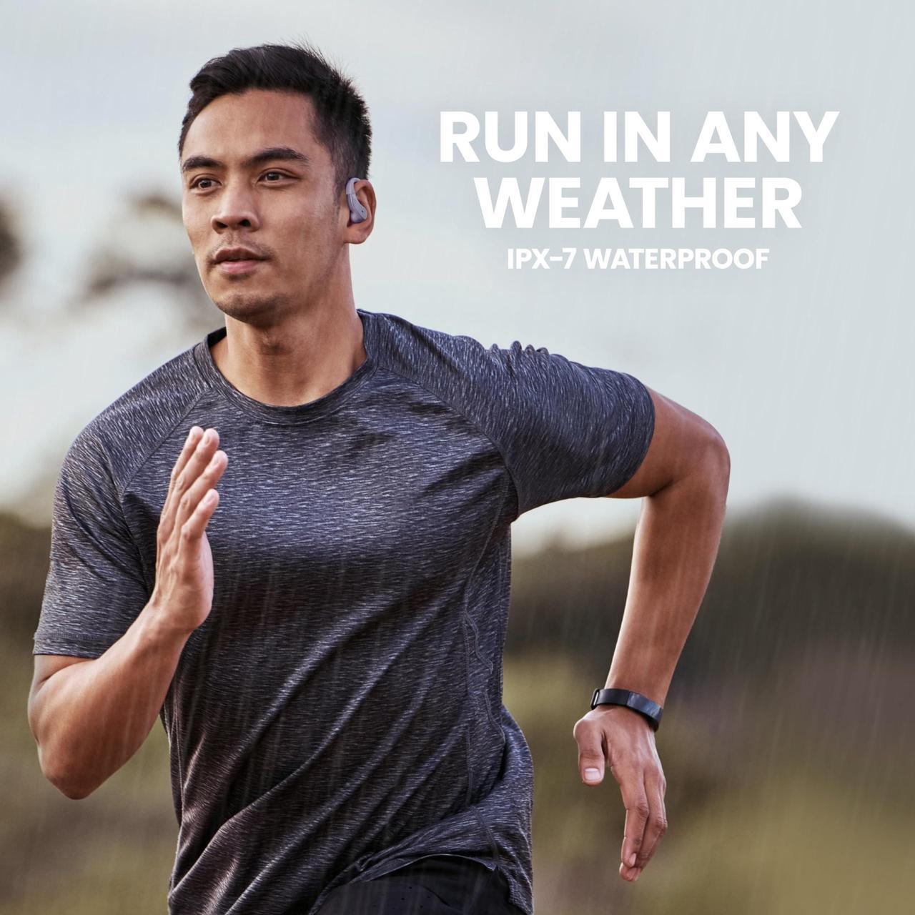 Alt view image 4 of 5 - Runner 40 - Secure-Fit Wireless Earbuds for Small Ears, Running Bluetooth Earbuds for Women and Men, Purple Deep Bass Wrap Around Earbuds for Small Ear Canals with EarHooks, Light Over the Ear Earbuds