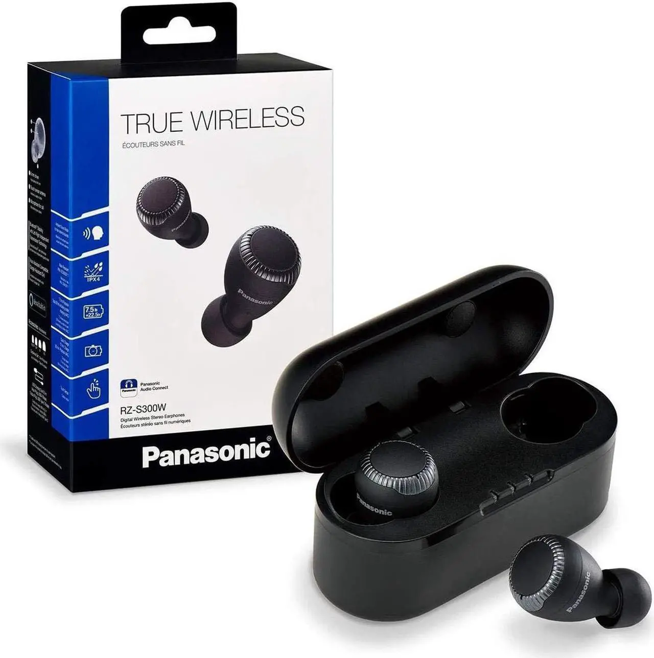 Alt view image 3 of 5 - Panasonic True Wireless Earbuds | Bluetooth Earbuds|IPX4 Water Resistant | Small, Lightweight | Long Battery Life, Alexa Compatible | RZ-S300W (Black)