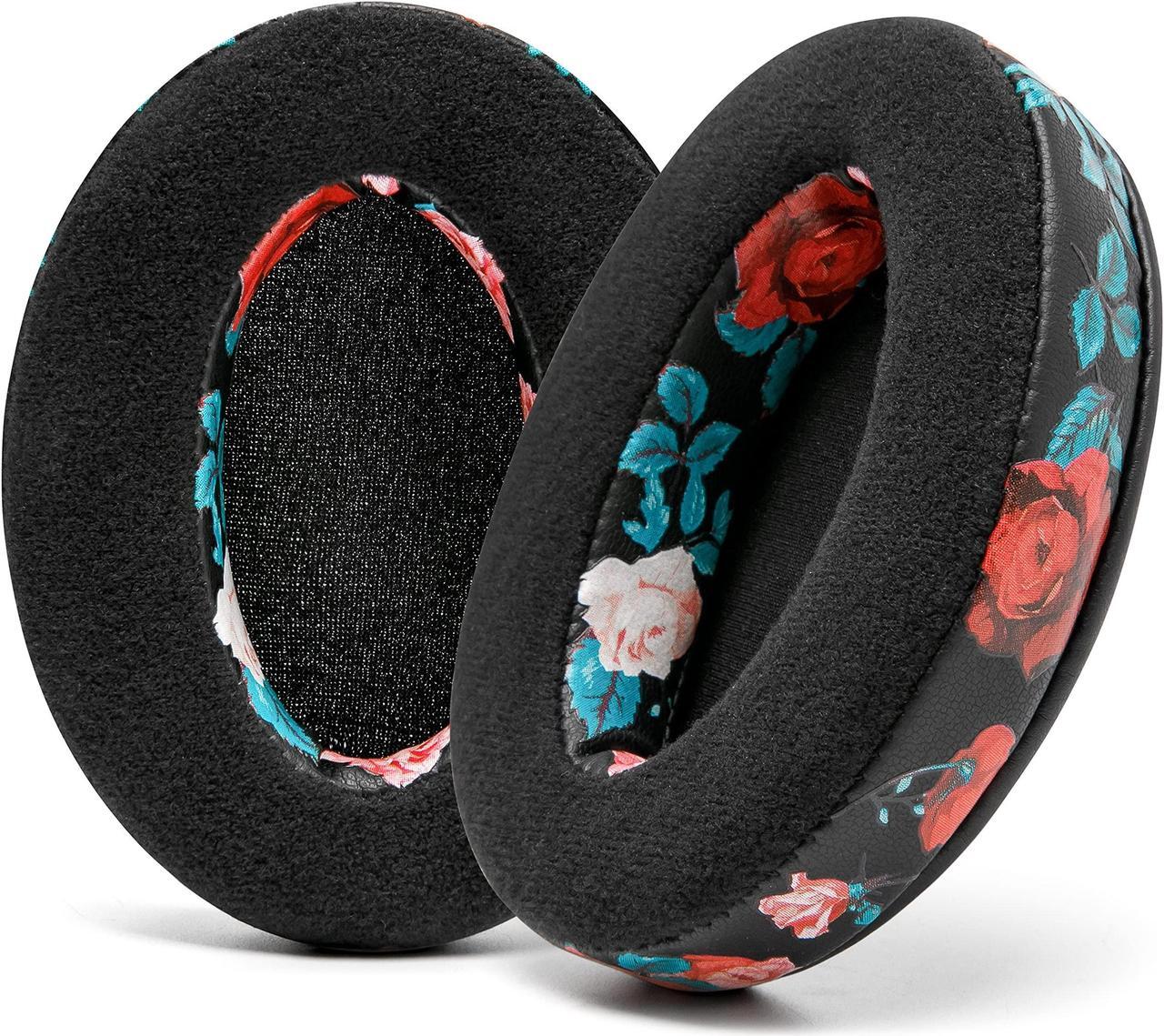 Main image of WC PadZ Velour - The Ultimate Upgraded Earpads by Wicked Cushions - Compatible With Audio Technica, HyperX, SteelSeries Arctis & More - Extra Thick - Bigger Opening - Softer Memory Foam | Black Floral