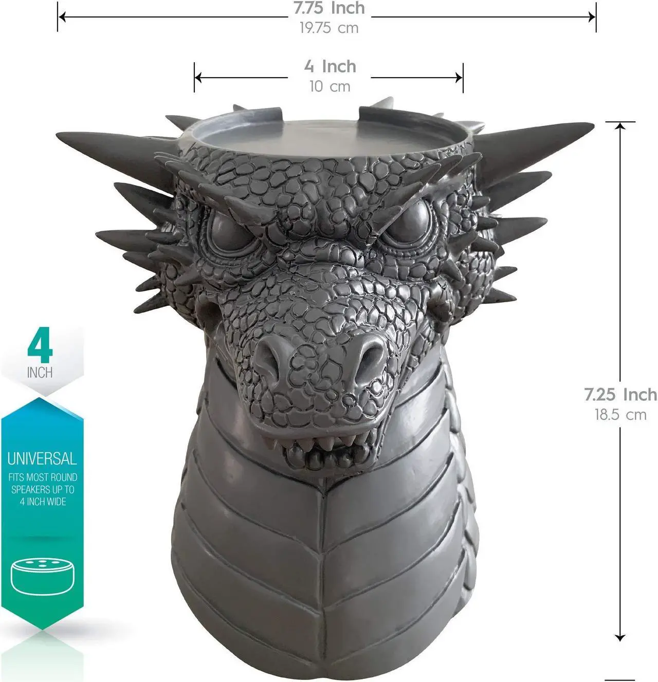 Alt view image 3 of 5 - Dekodots Smart Speaker Table Stand (Dragon) - Decorative Holder for  Echo Dot or Google Home Mini - Portable Design, No Sound or Microphone Interference - Durable Poly-Resin, Lightweight