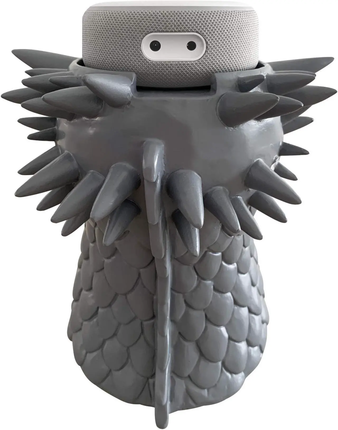 Alt view image 4 of 5 - Dekodots Smart Speaker Table Stand (Dragon) - Decorative Holder for  Echo Dot or Google Home Mini - Portable Design, No Sound or Microphone Interference - Durable Poly-Resin, Lightweight