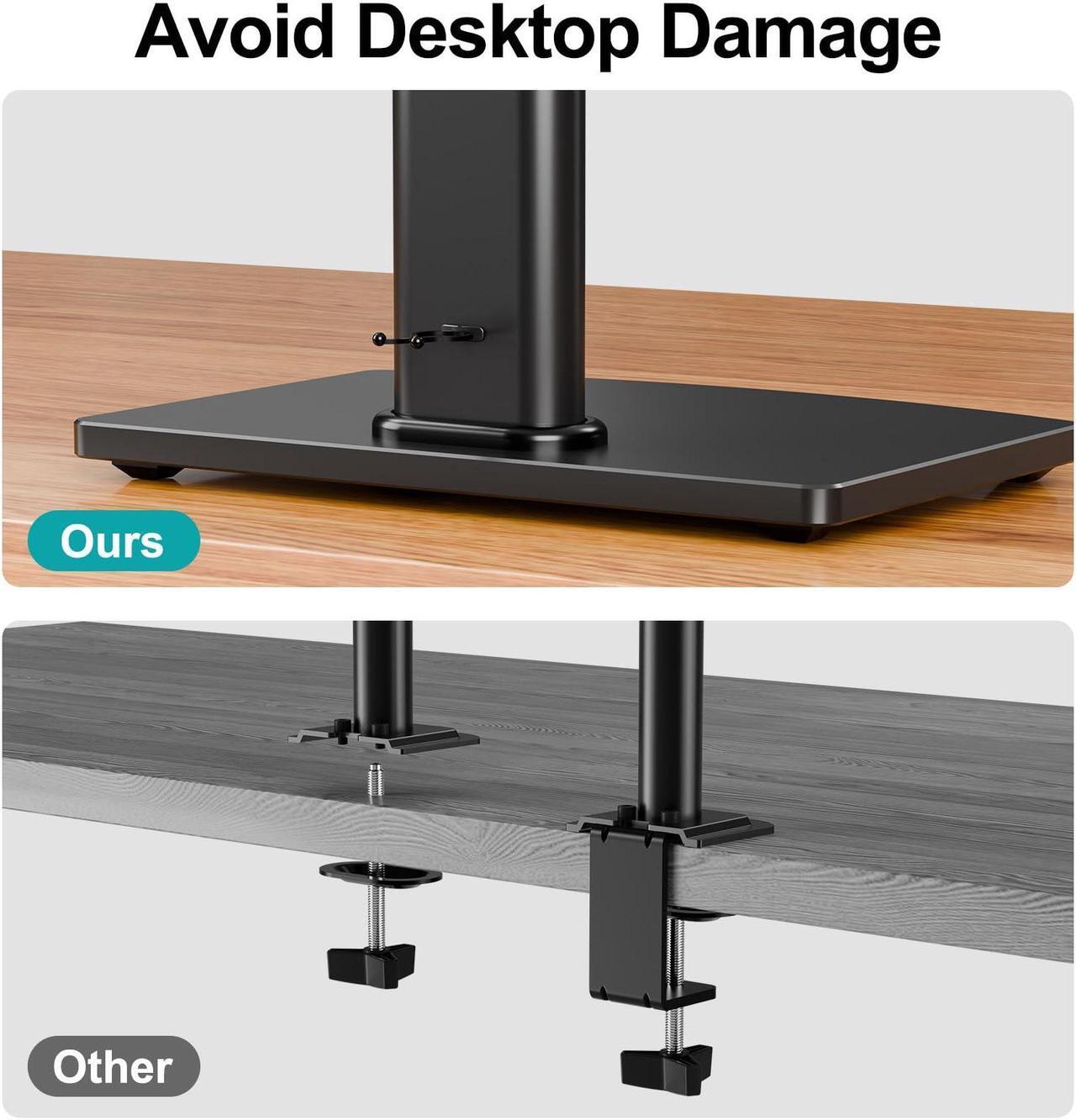 Alt view image 5 of 5 - MOUNT PRO Single Monitor Stand Fits Max 32 inch Computer Screen, Free-Standing Monitor Desk Stand, Monitor Mount with Height Adjustable, Swivel, Tilt, Rotation, VESA Monitor Stand 100x100